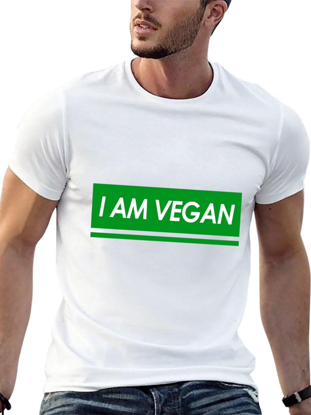 I AM VEGAN Graphic T-Shirt - Black