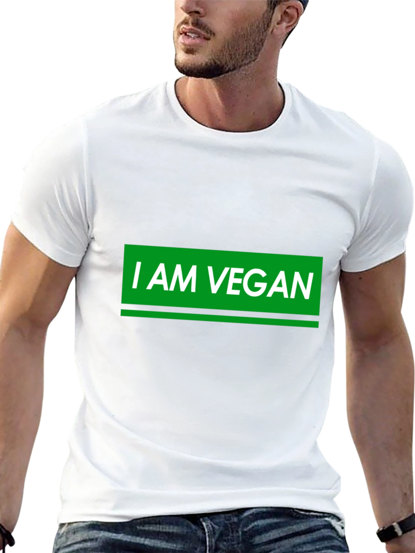 I AM VEGAN Graphic T-Shirt - Black