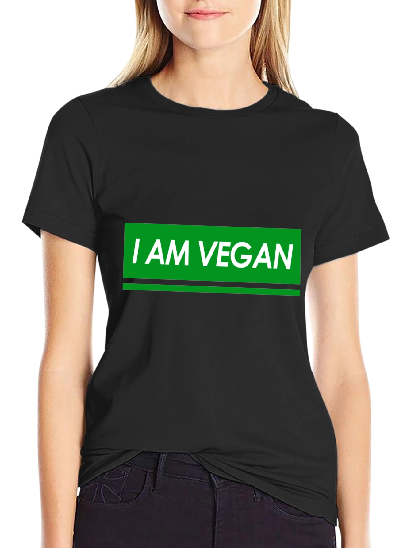 I AM VEGAN Graphic T-Shirt - Black