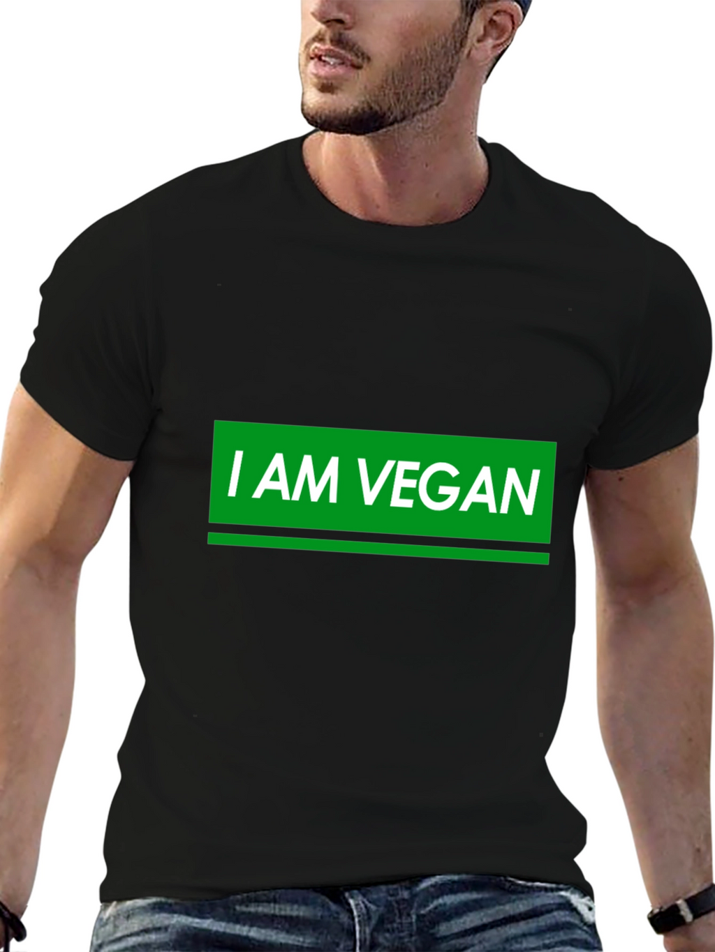I AM VEGAN Graphic T-Shirt - Black