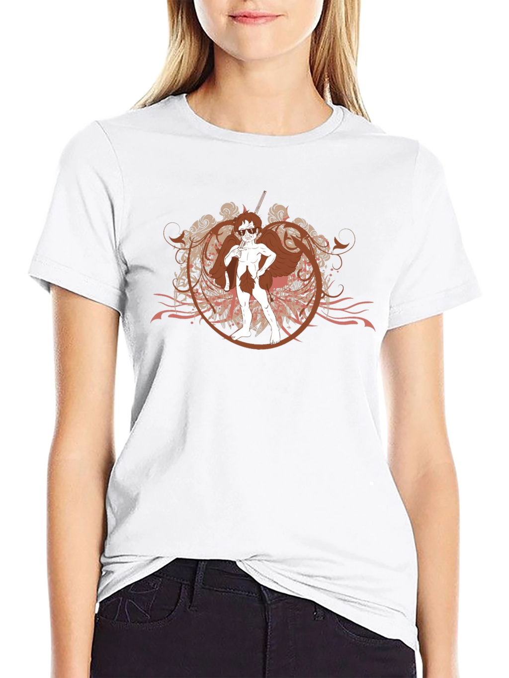 Cool Angel Graphic Black T-Shirt