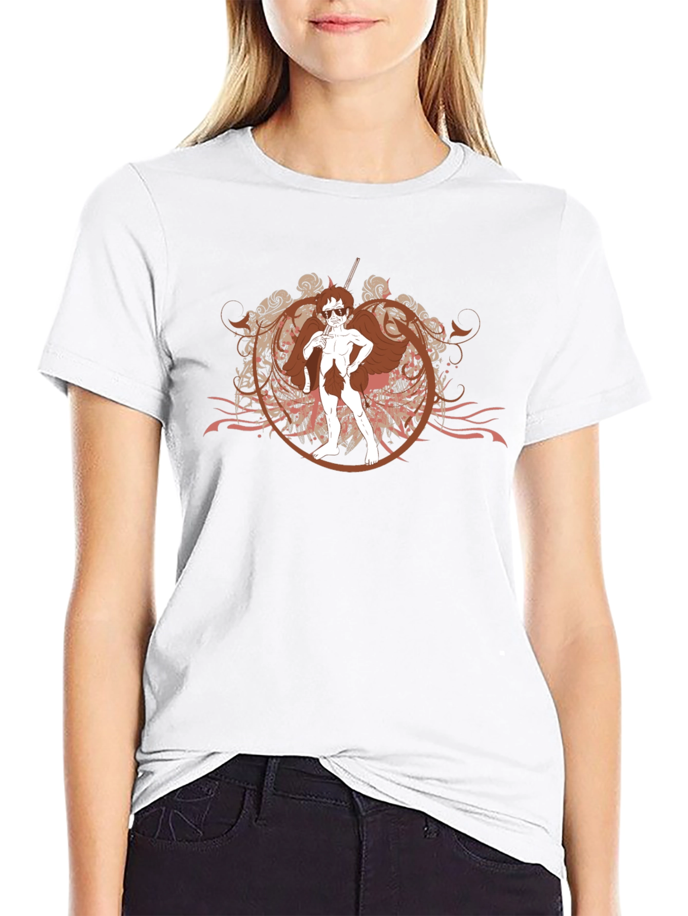Cool Angel Graphic Black T-Shirt