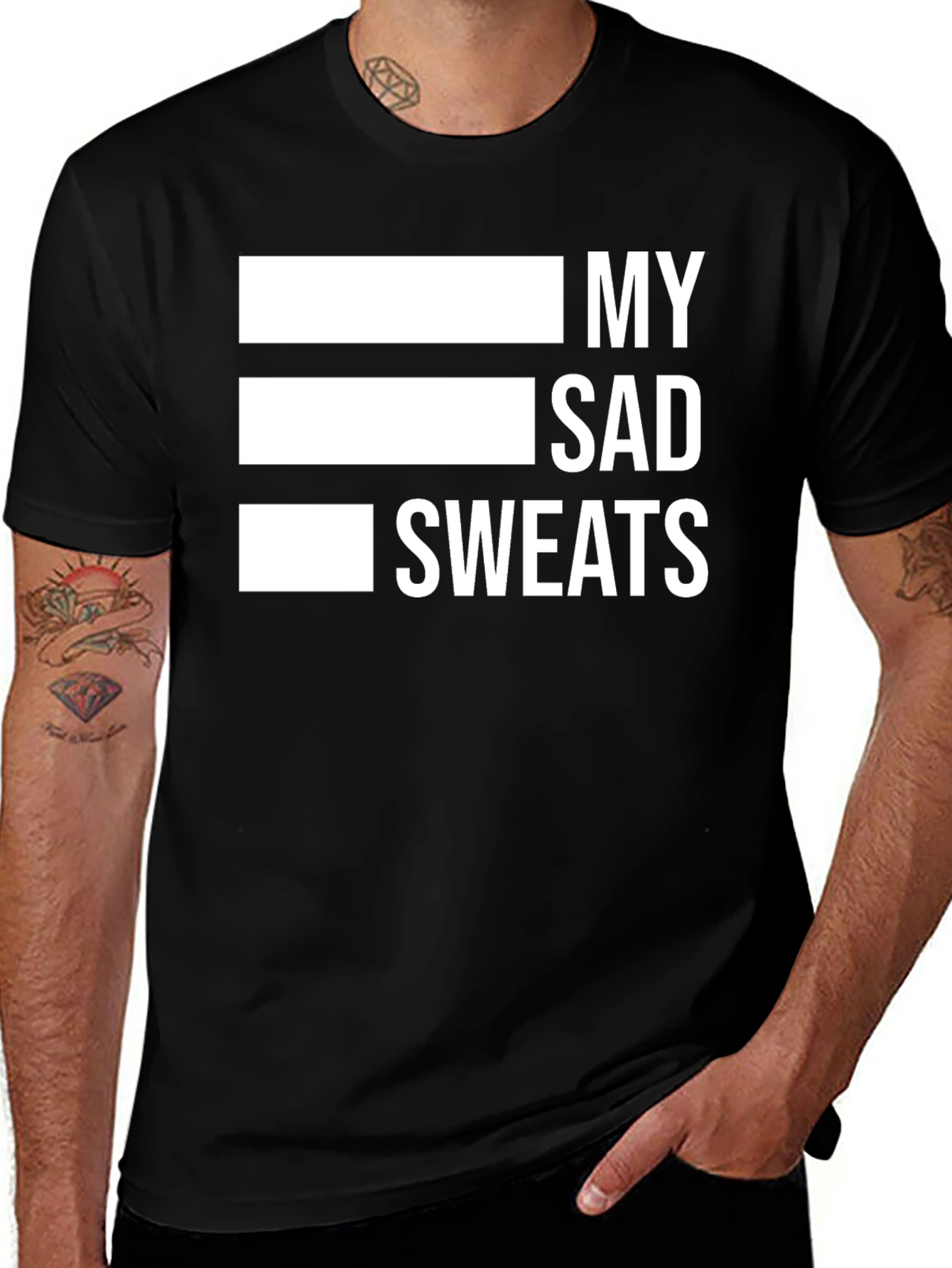 My Sad Sweats Graphic Tee - Comfortable Black T-Shirt