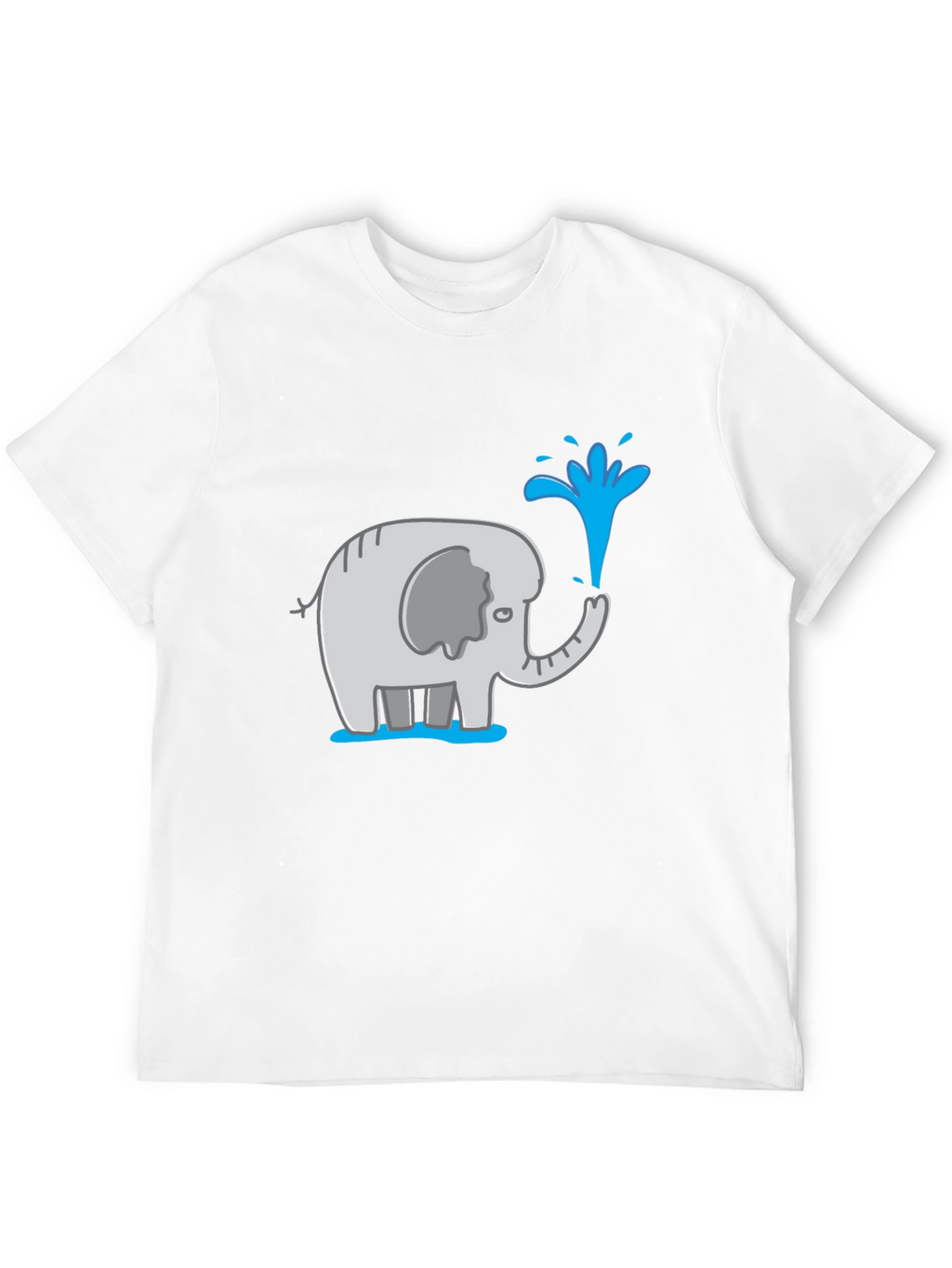 Elephant Spraying Water Black Graphic T-Shirt
