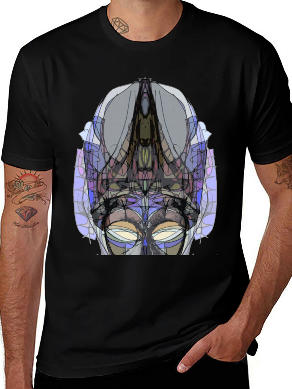 Abstract Geometric Graphic Tee - Modern Art Shirt