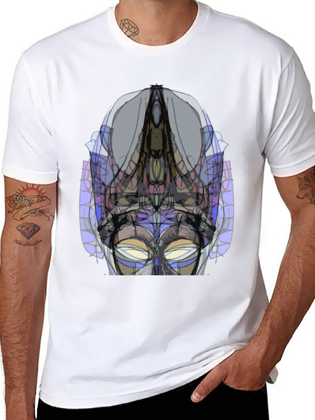 Abstract Geometric Graphic Tee - Modern Art Shirt