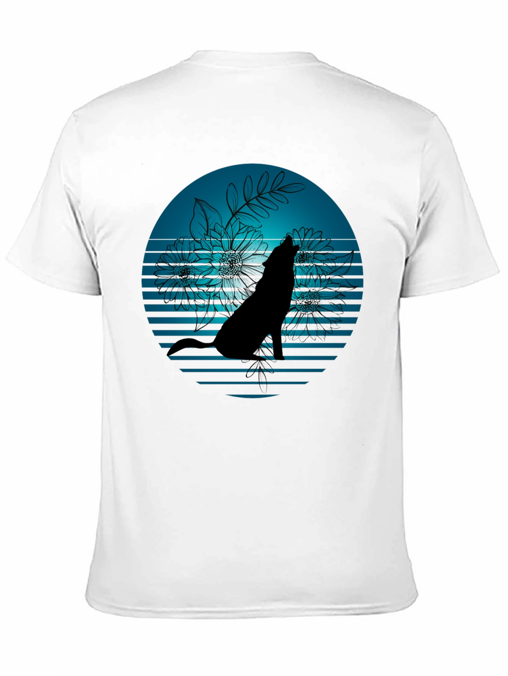 Wolf Silhouette Graphic Tee - Stylish Black T-Shirt