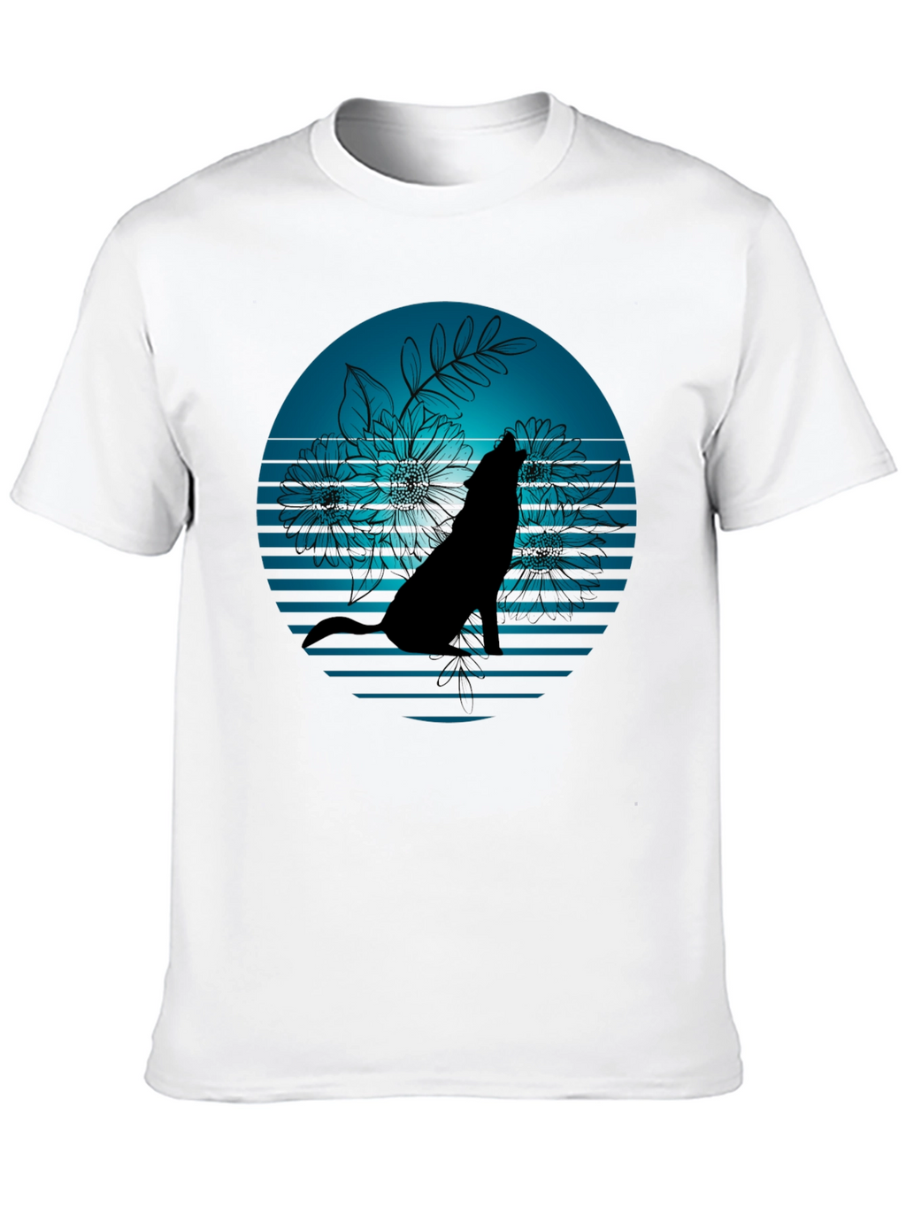 Wolf Silhouette Graphic Tee - Stylish Black T-Shirt