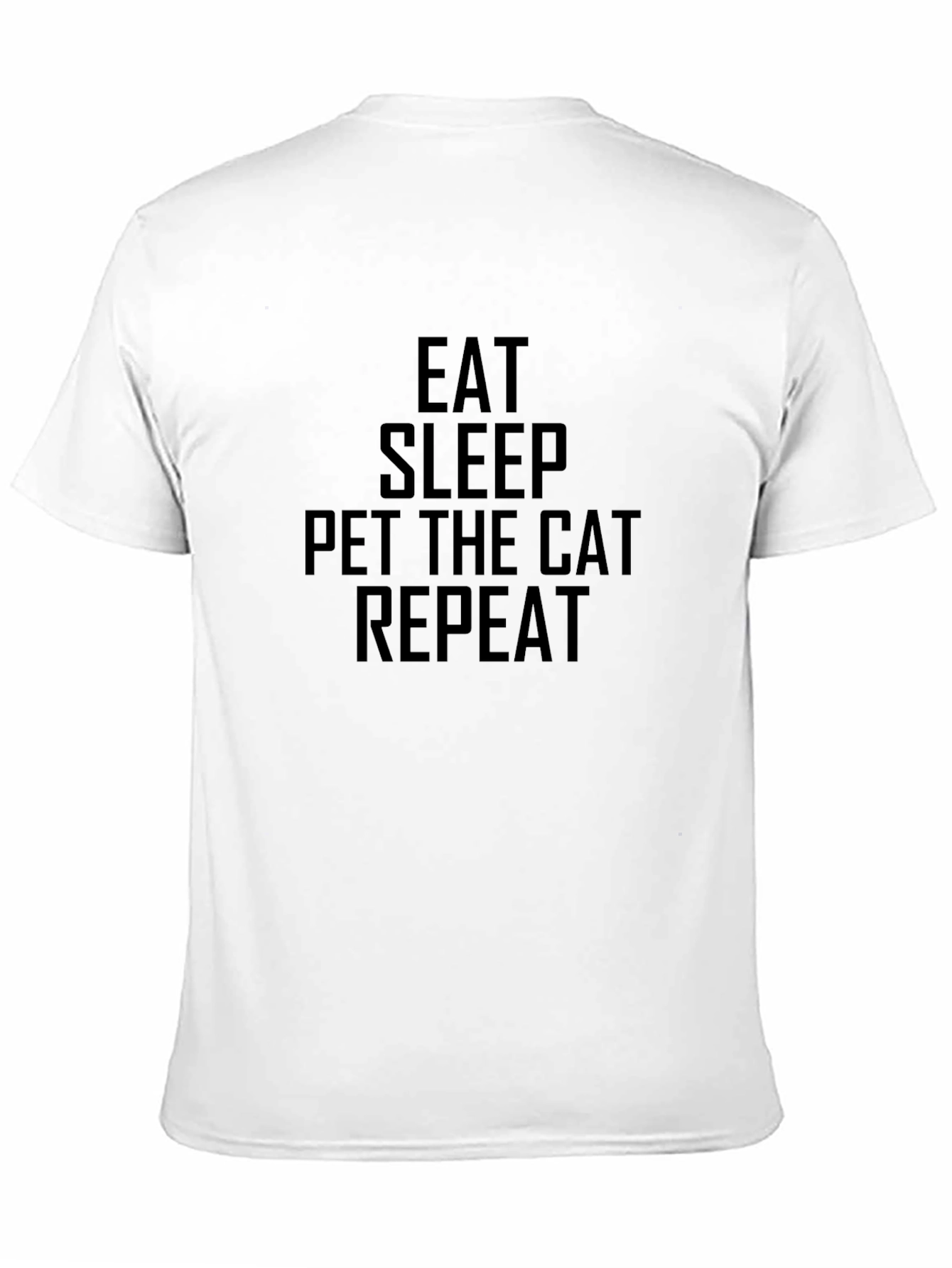 Eat Sleep Pet Cat Repeat Black T-Shirt