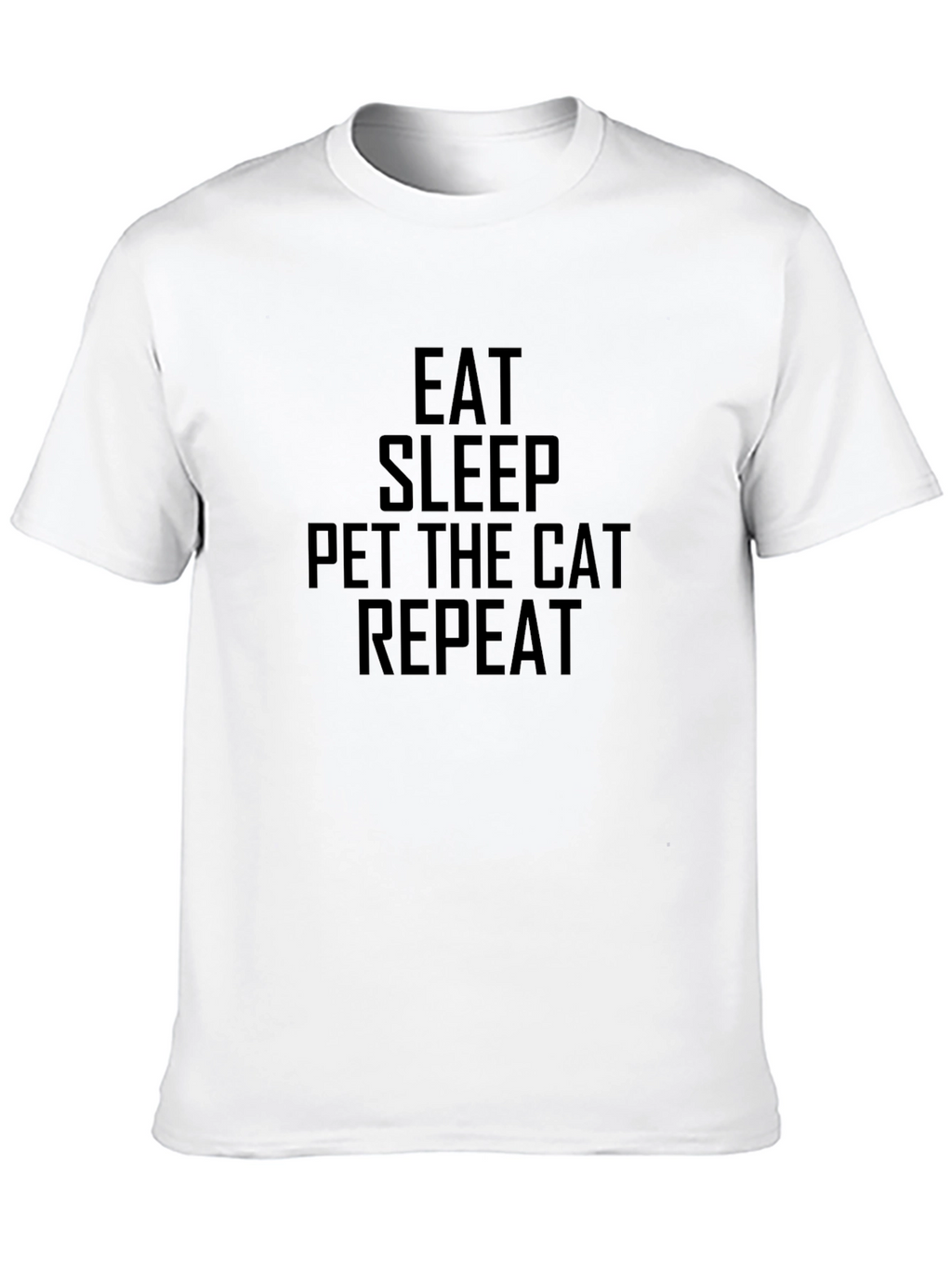 Eat Sleep Pet Cat Repeat Black T-Shirt