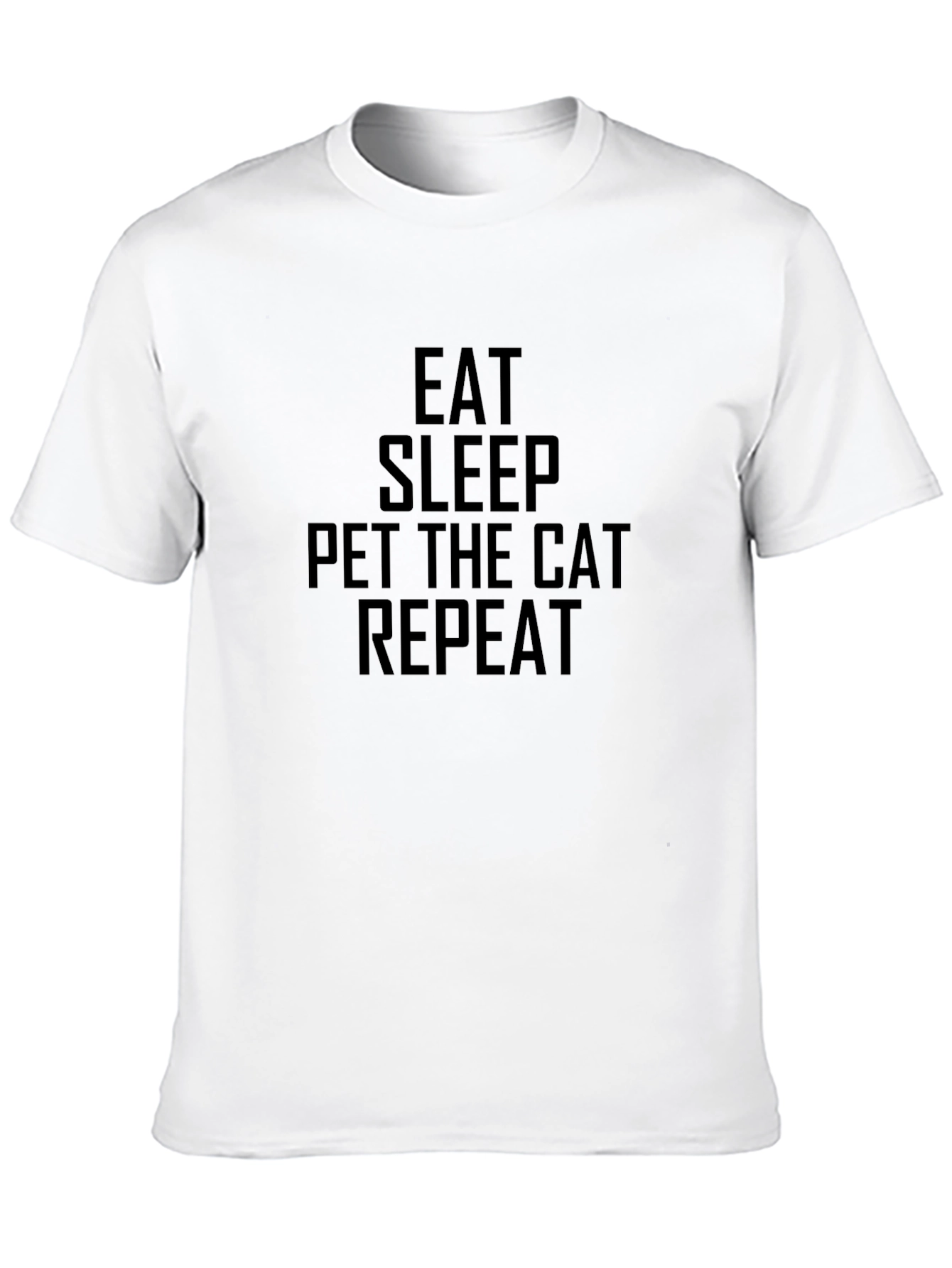 Eat Sleep Pet Cat Repeat Black T-Shirt