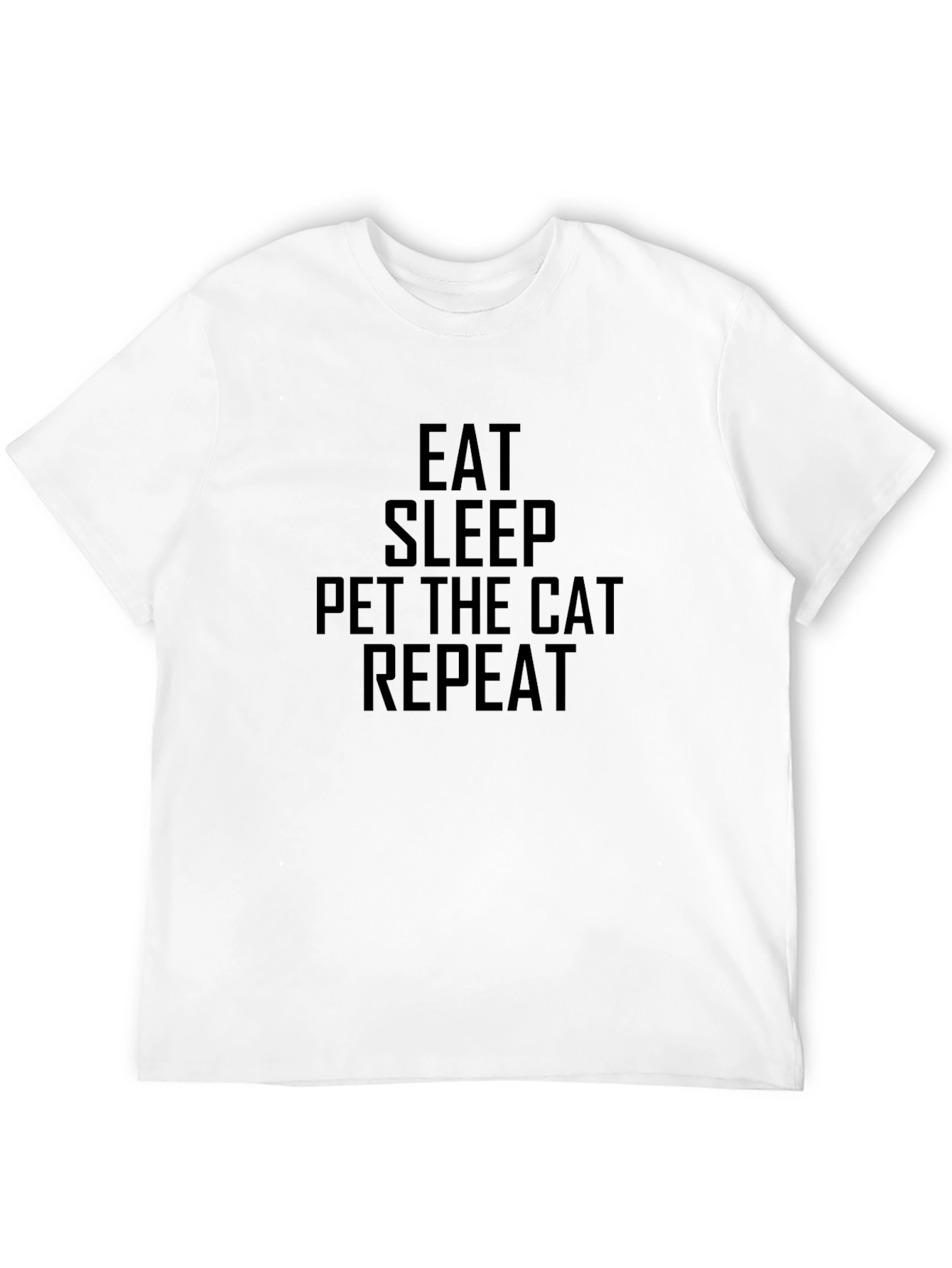 Eat Sleep Pet Cat Repeat Black T-Shirt