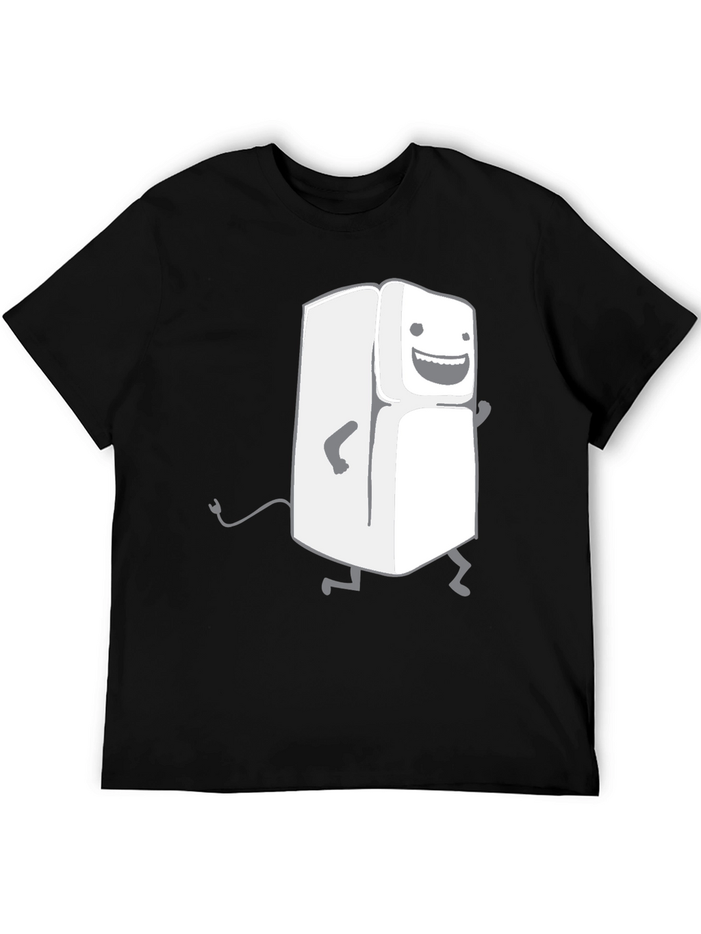 Funny Walking Fridge T-Shirt - Black Cotton Tee