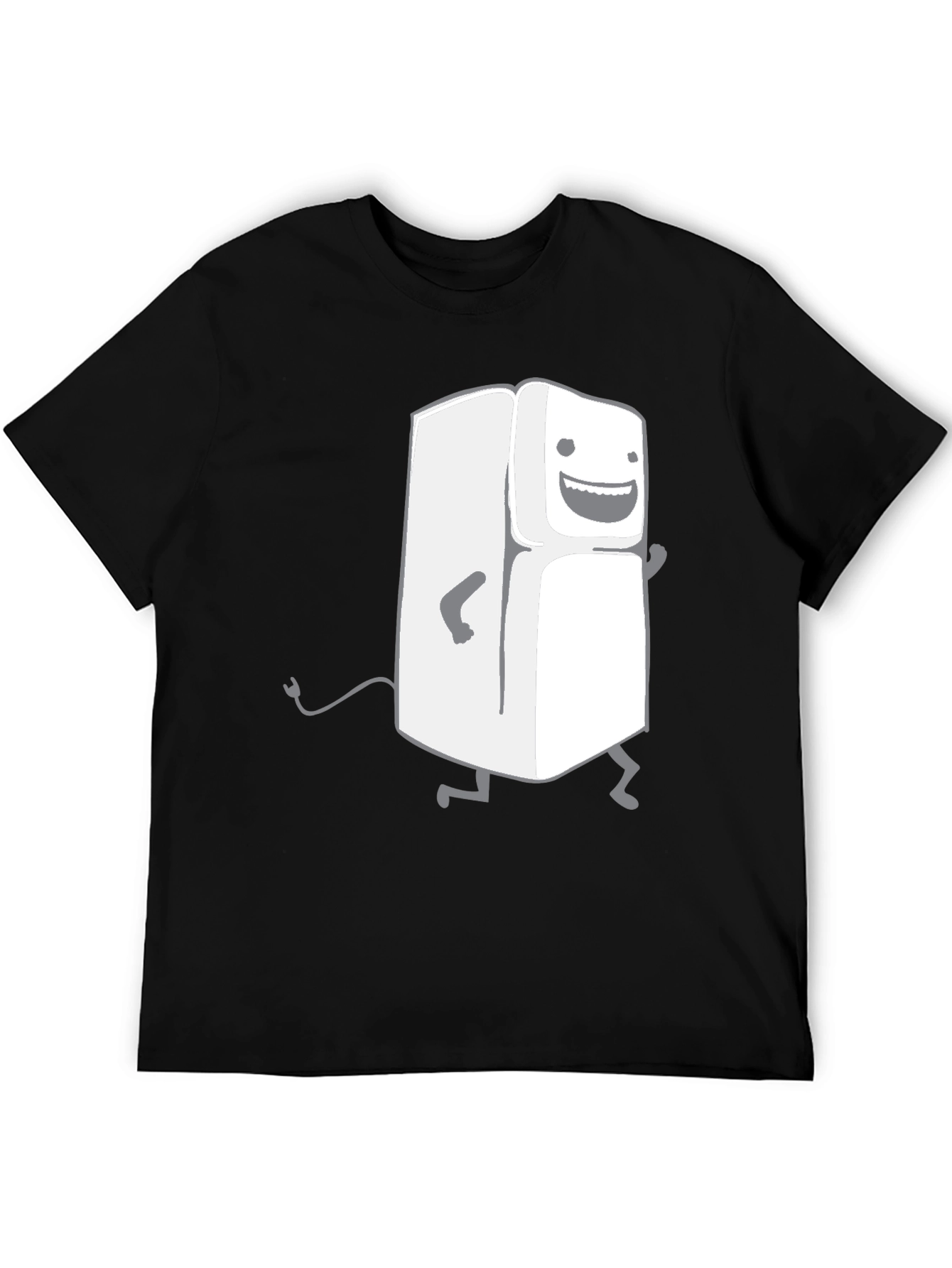 Funny Walking Fridge T-Shirt - Black Cotton Tee