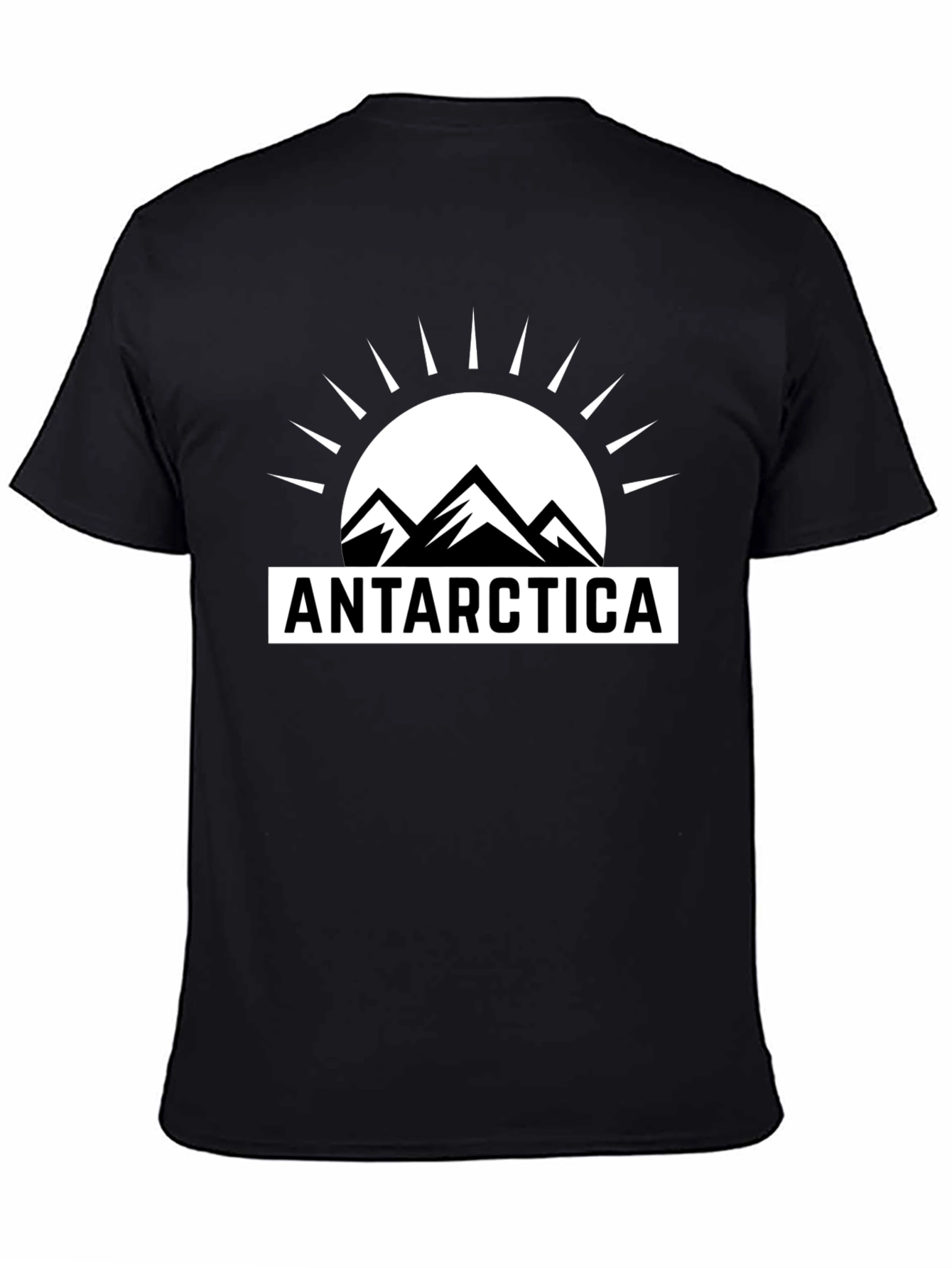 Antarctica Graphic Tee - Black Crew Neck T-Shirt