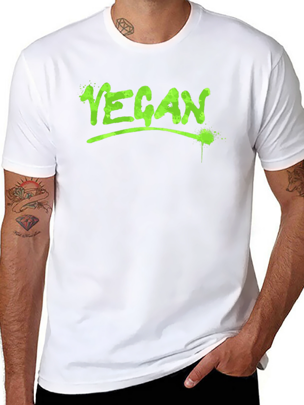 Vegan T-Shirt - Spray Paint Style Design