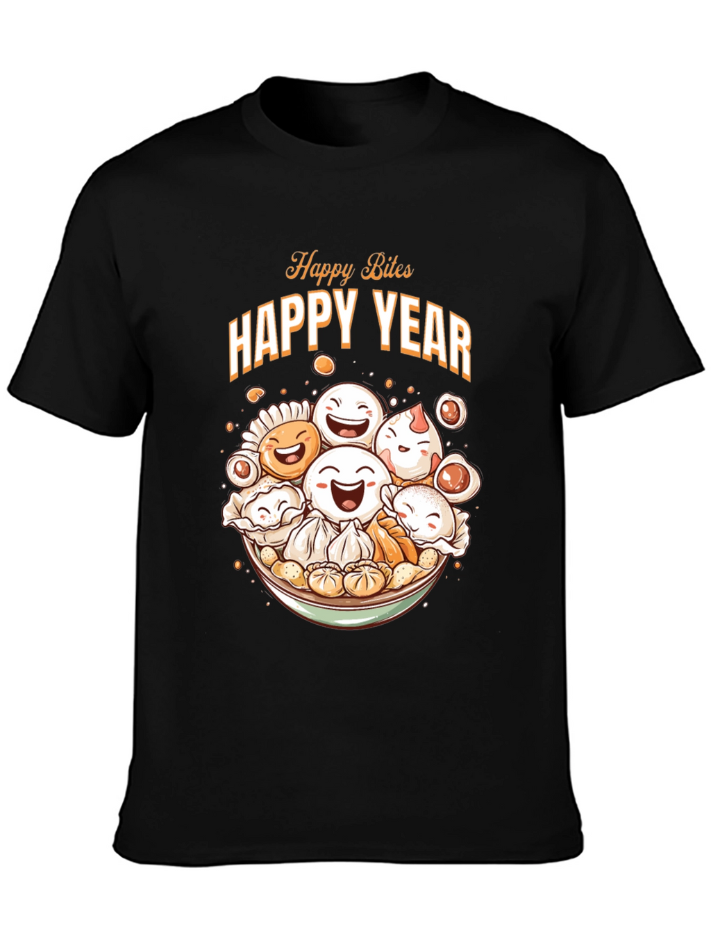 Happy Bites Year T-Shirt - Festive Asian Food Design