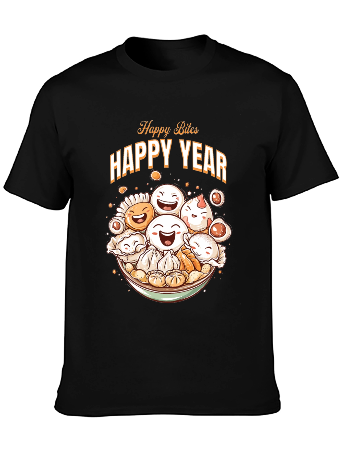 Happy Bites Year T-Shirt - Festive Asian Food Design