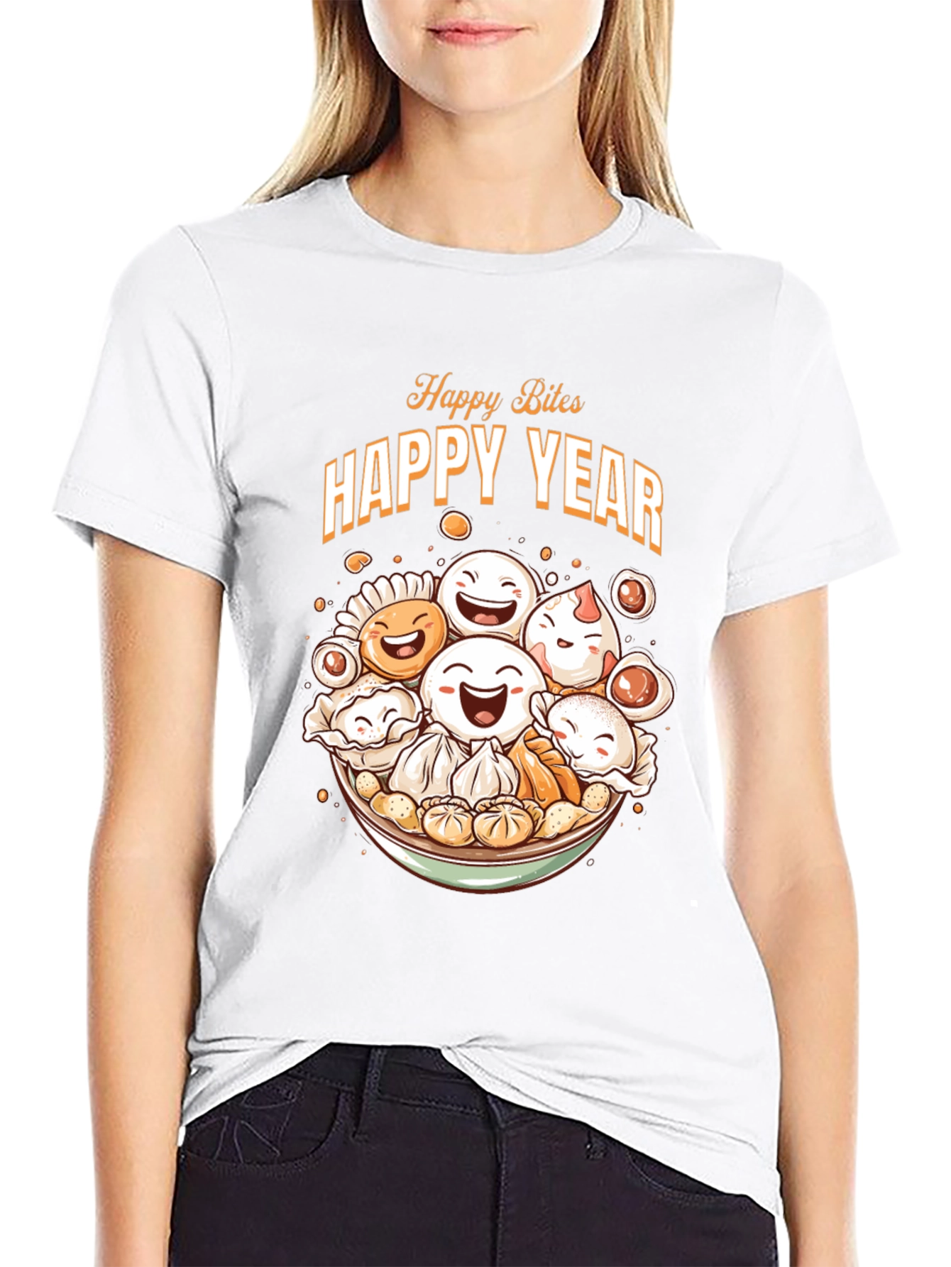 Happy Bites Year T-Shirt - Festive Asian Food Design