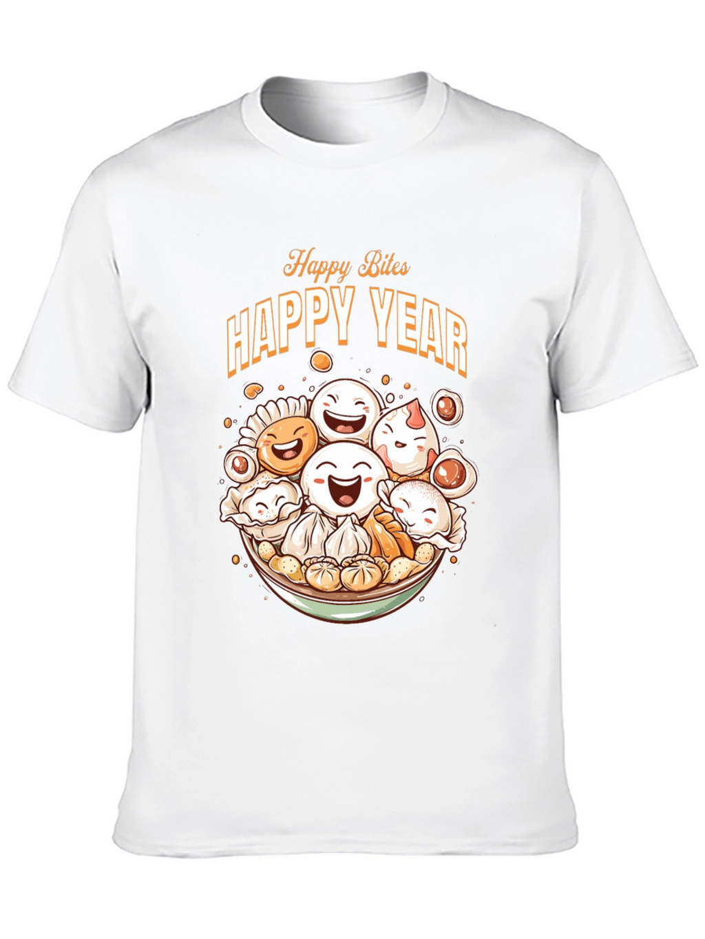 Happy Bites Year T-Shirt - Festive Asian Food Design