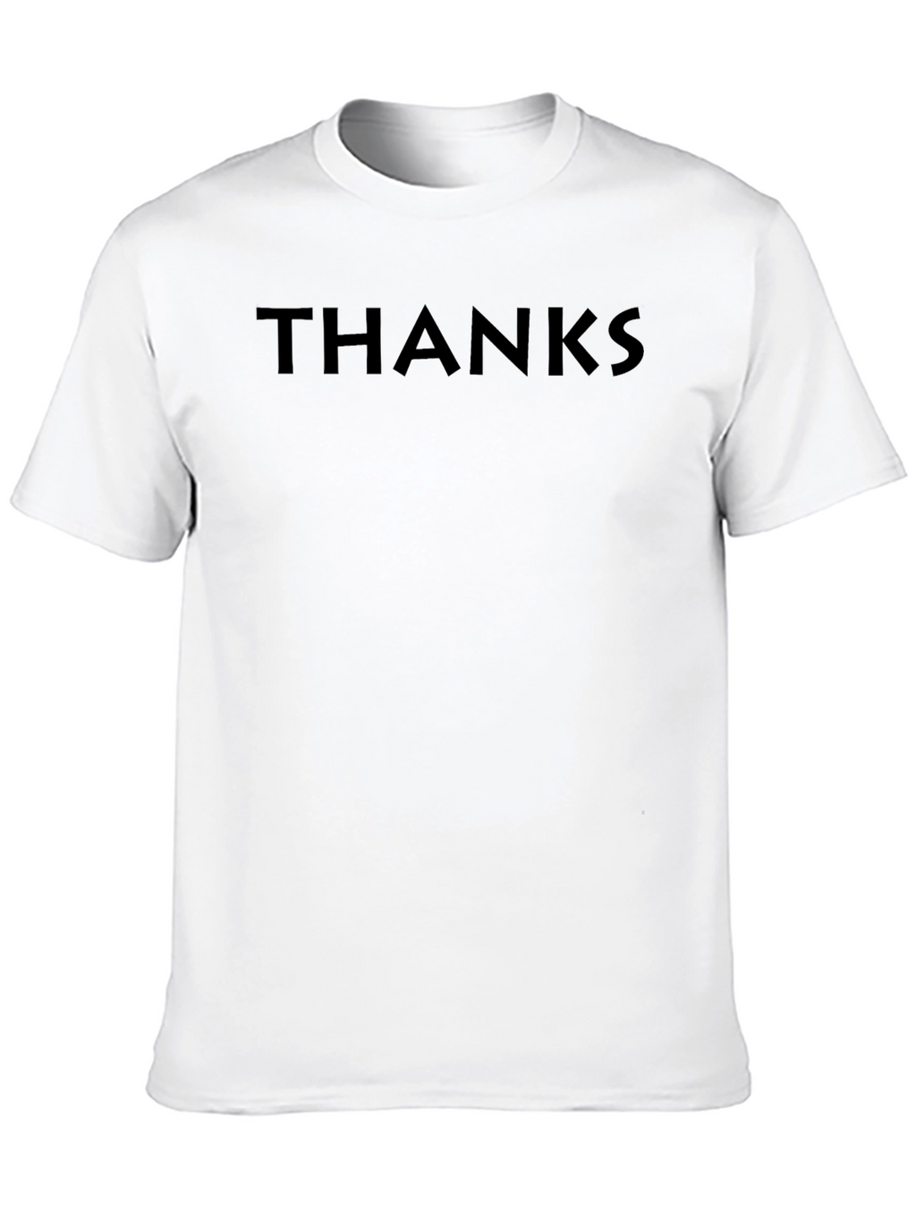 Mens Black THANKS Graphic Crew Neck T-Shirt
