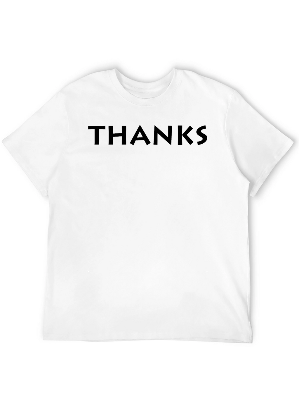 Mens Black THANKS Graphic Crew Neck T-Shirt