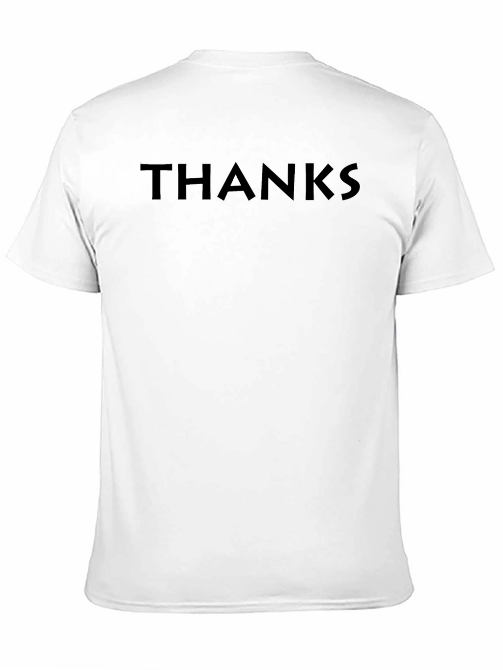 Mens Black THANKS Graphic Crew Neck T-Shirt