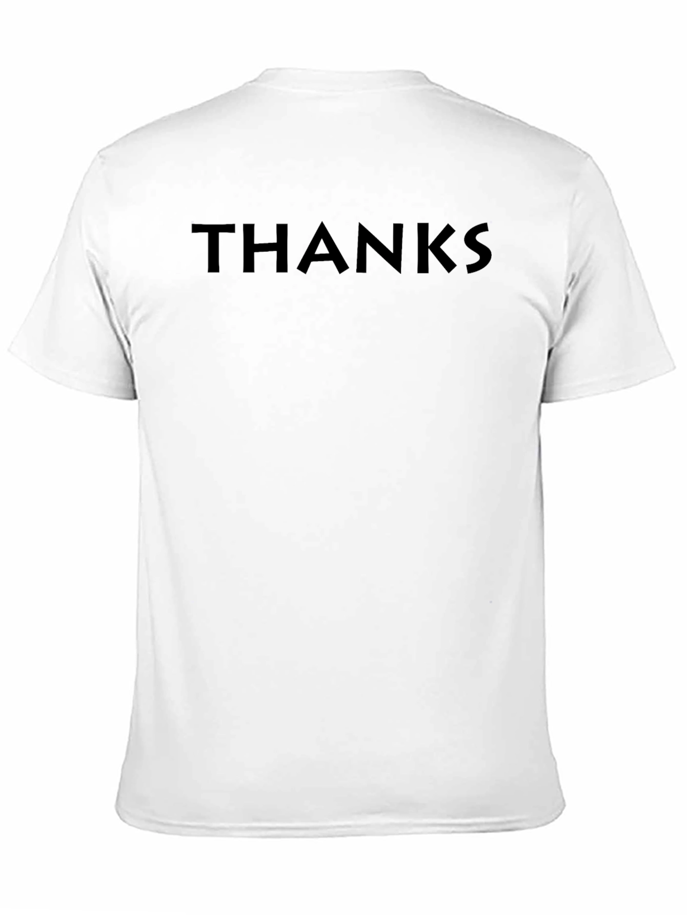Mens Black THANKS Graphic Crew Neck T-Shirt
