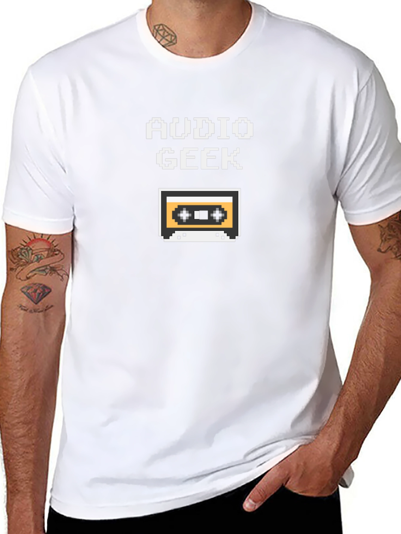 Audio Geek Retro Cassette Tape Pixel T-Shirt