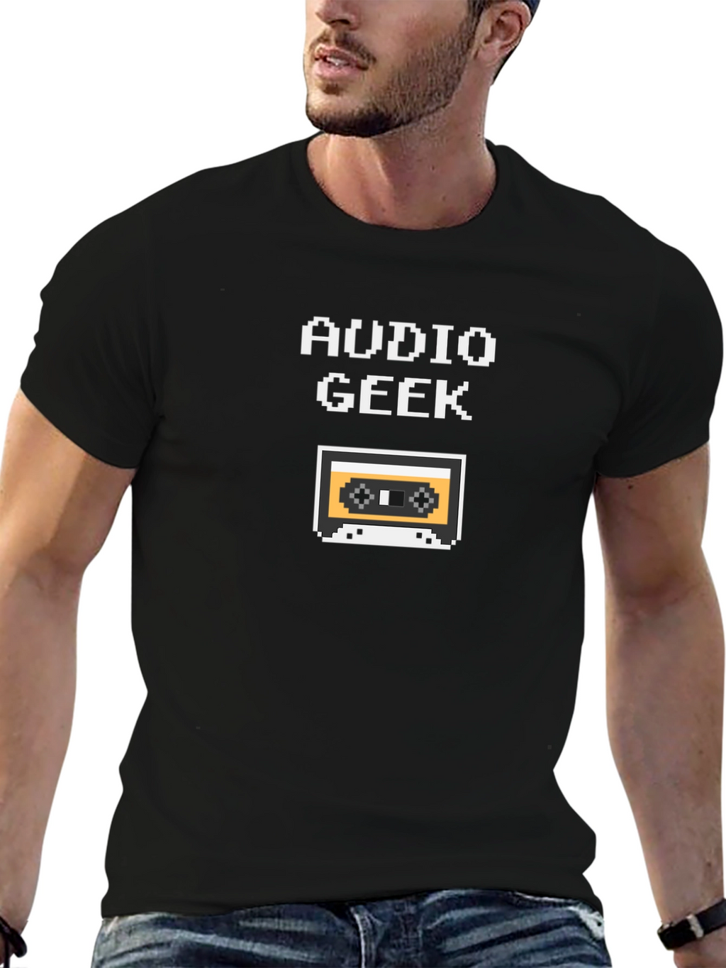 Audio Geek Retro Cassette Tape Pixel T-Shirt