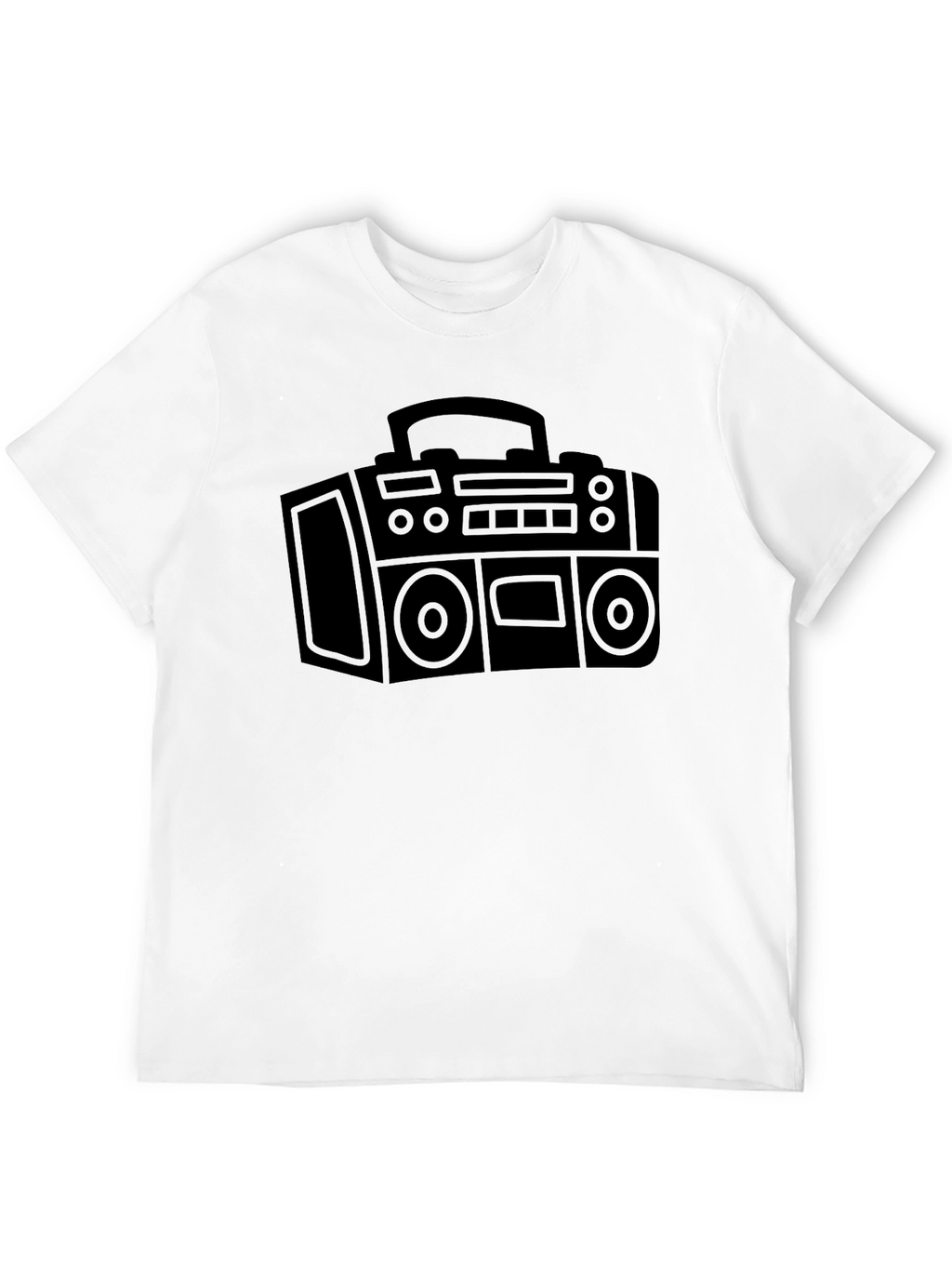 Retro Boombox Graphic Tee - Black