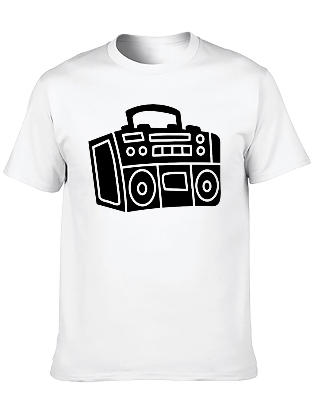 Retro Boombox Graphic Tee - Black