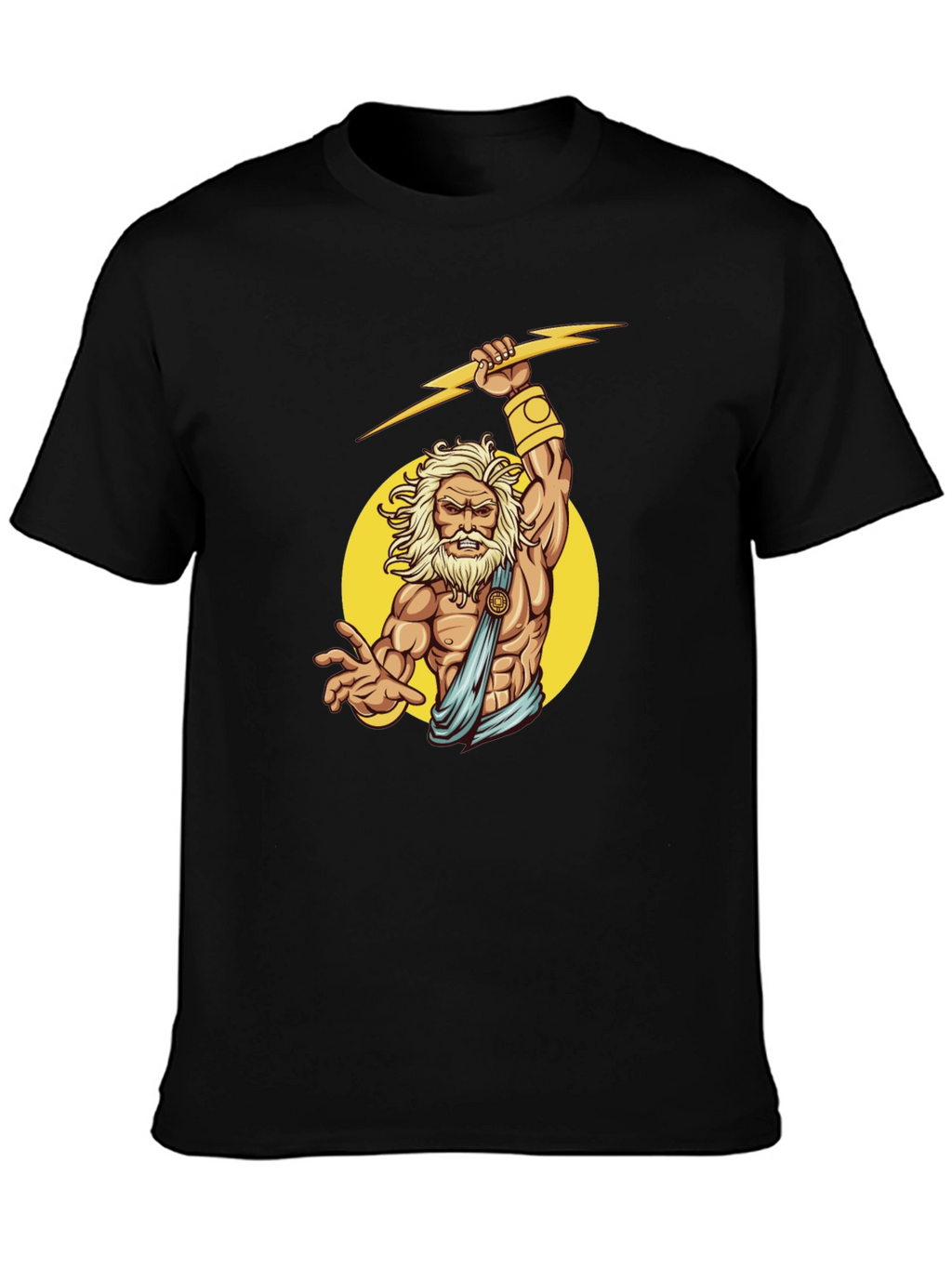 Zeus Lightning Bolt Graphic Tee - Black