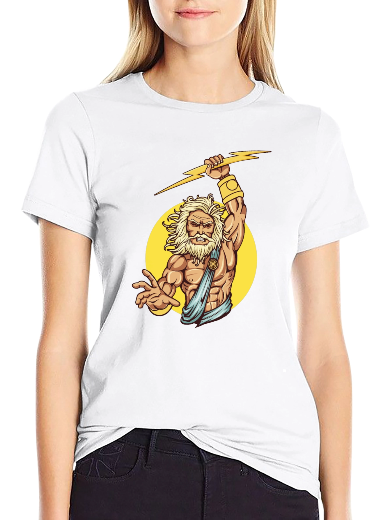 Zeus Lightning Bolt Graphic Tee - Black