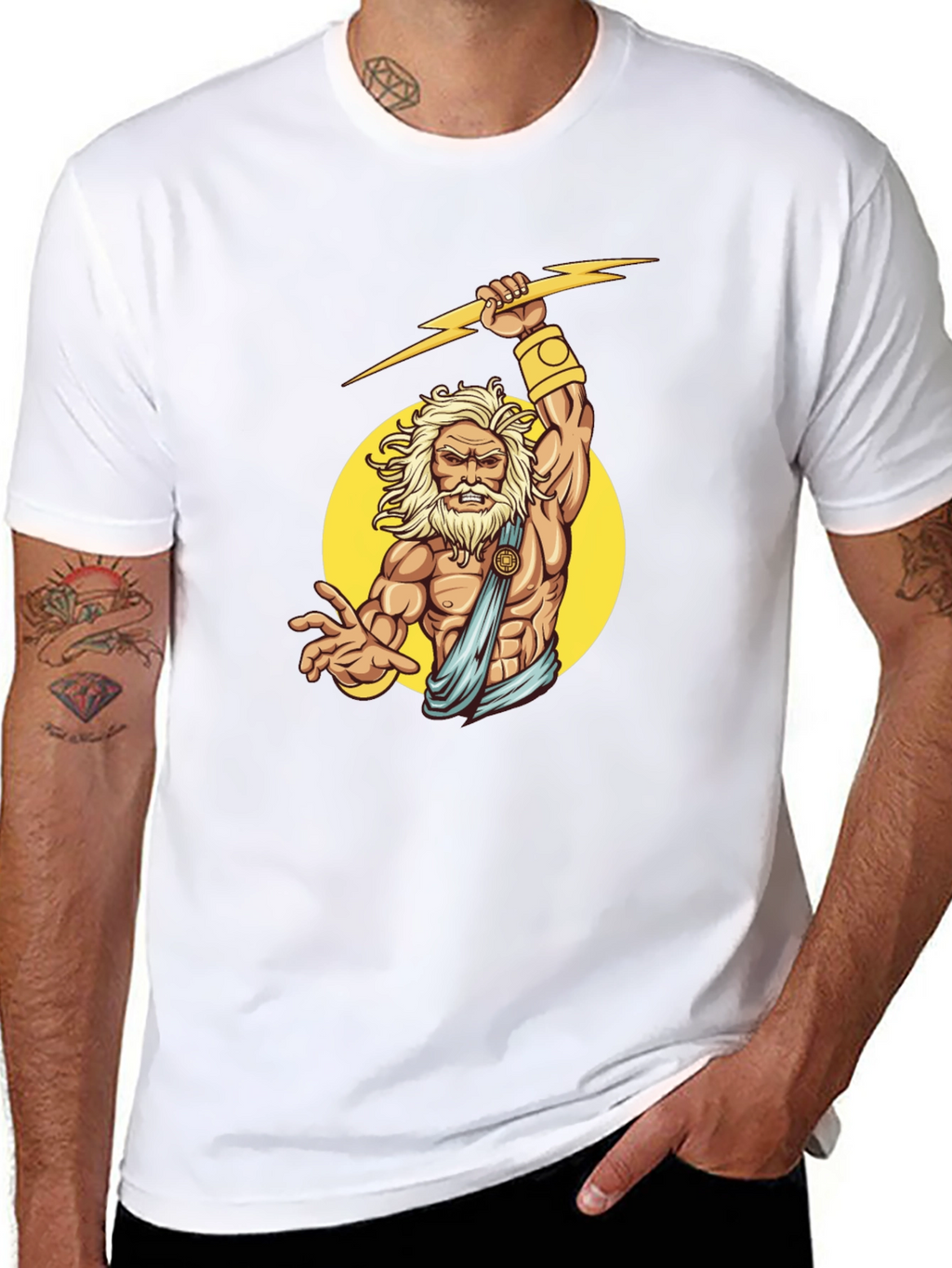 Zeus Lightning Bolt Graphic Tee - Black