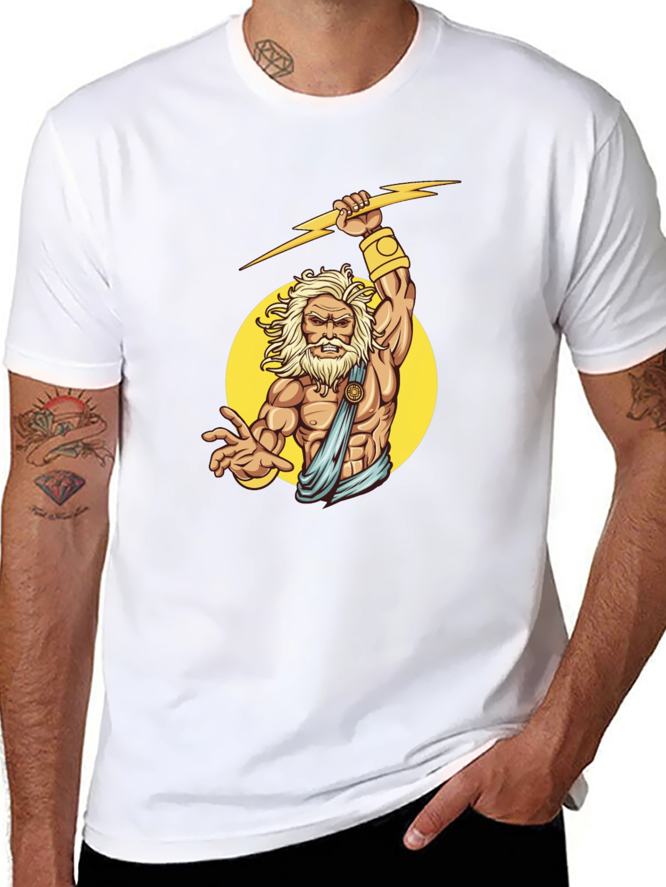 Zeus Lightning Bolt Graphic Tee - Black