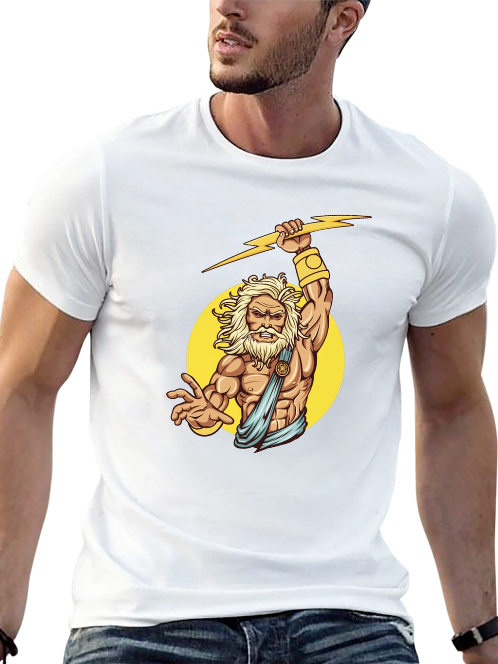 Zeus Lightning Bolt Graphic Tee - Black