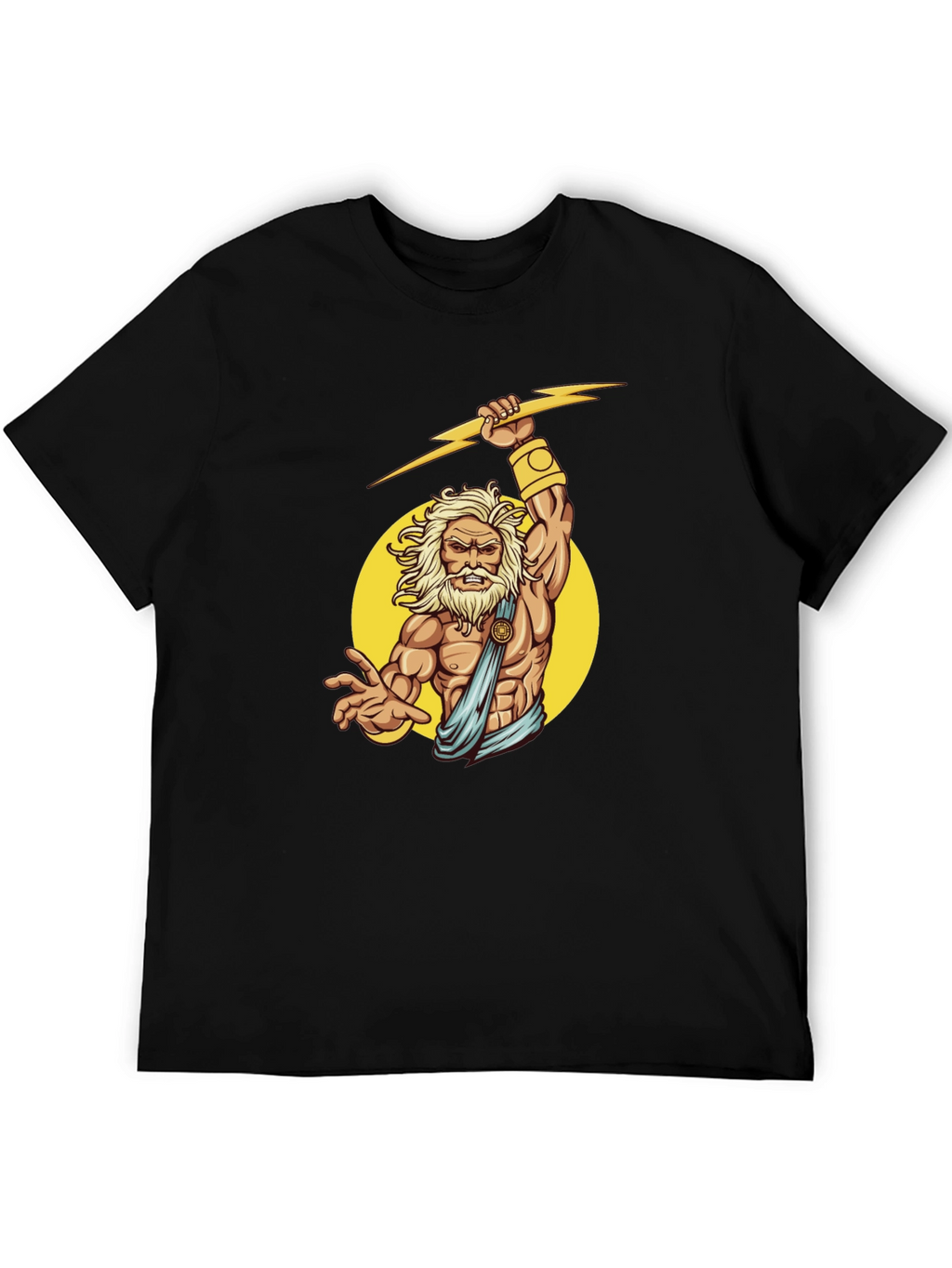 Zeus Lightning Bolt Graphic Tee - Black