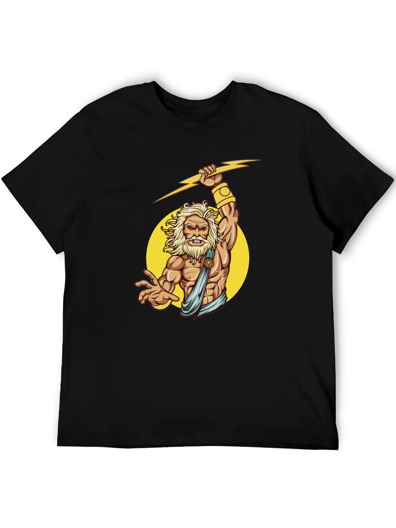 Zeus Lightning Bolt Graphic Tee - Black