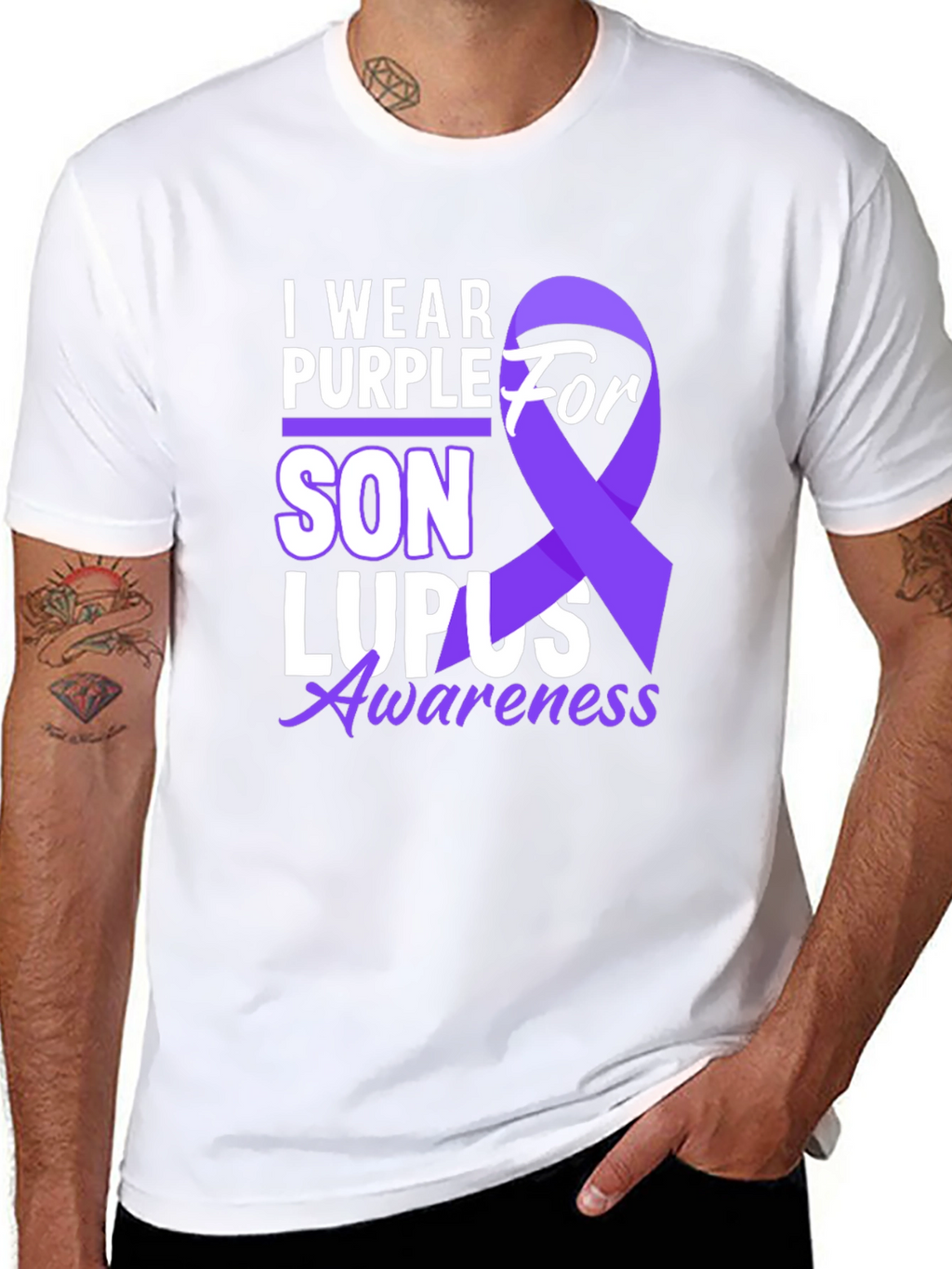 I Wear Purple For Son Lupus Awareness T-Shirt