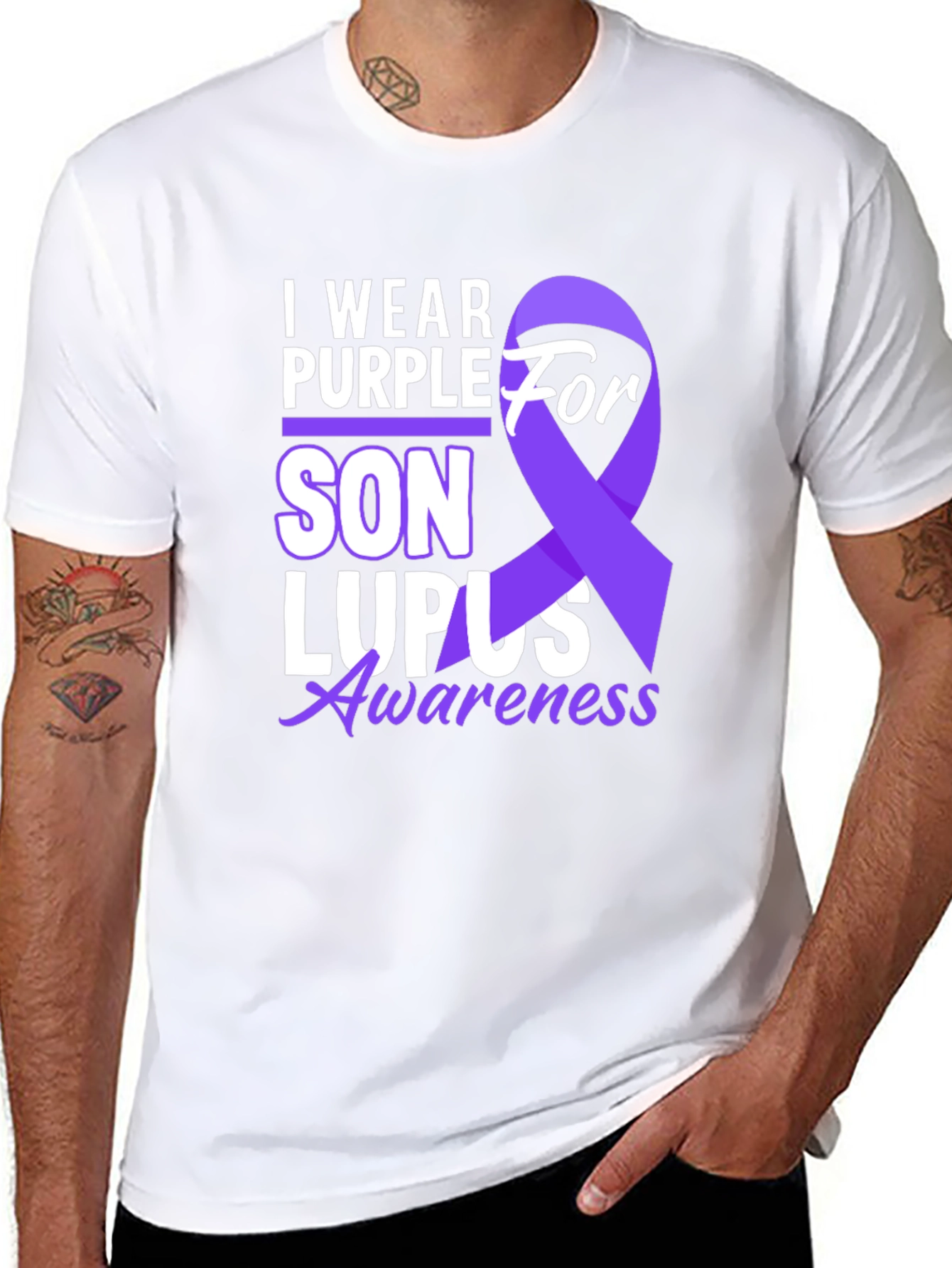 I Wear Purple For Son Lupus Awareness T-Shirt