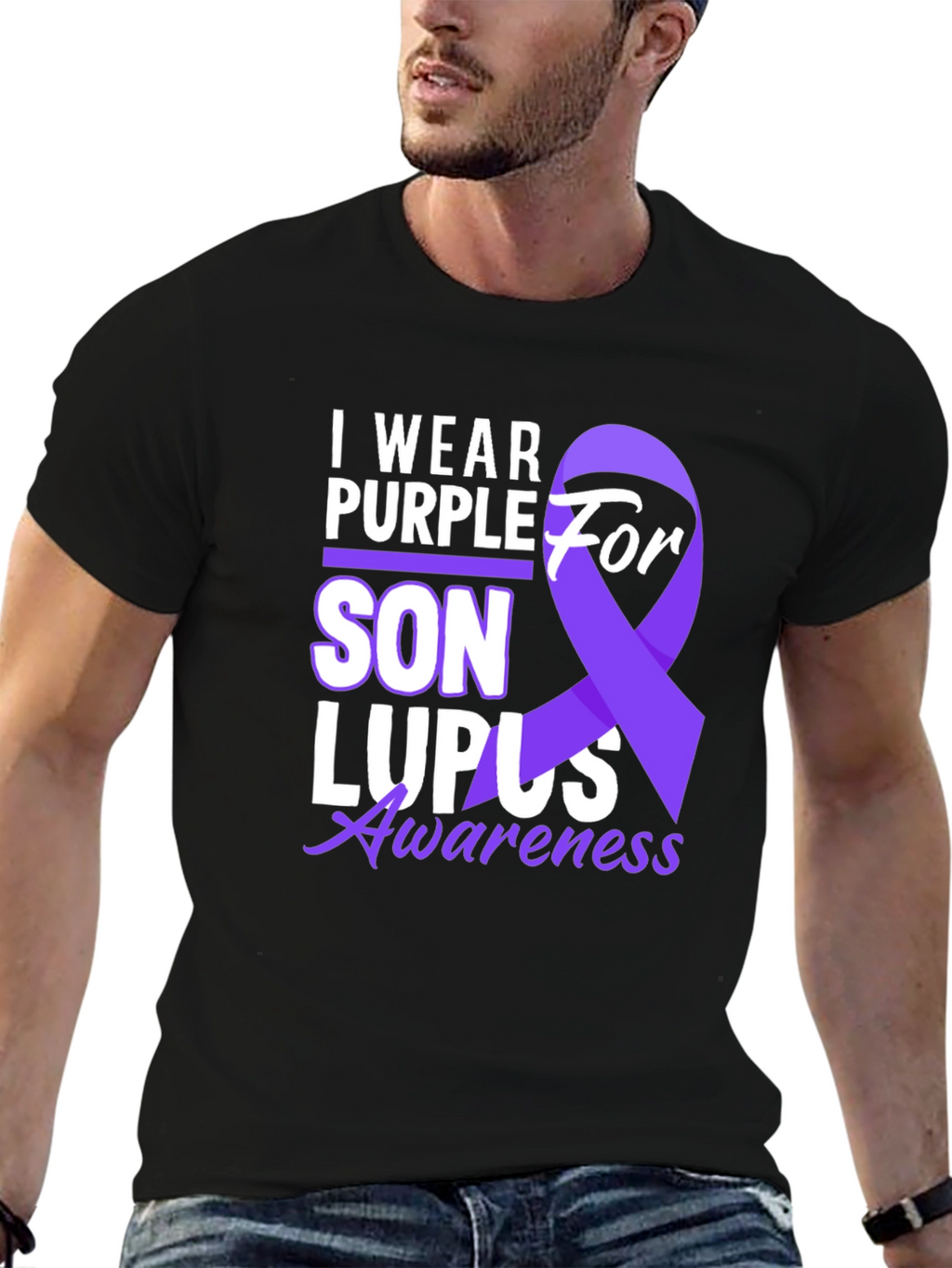 I Wear Purple For Son Lupus Awareness T-Shirt
