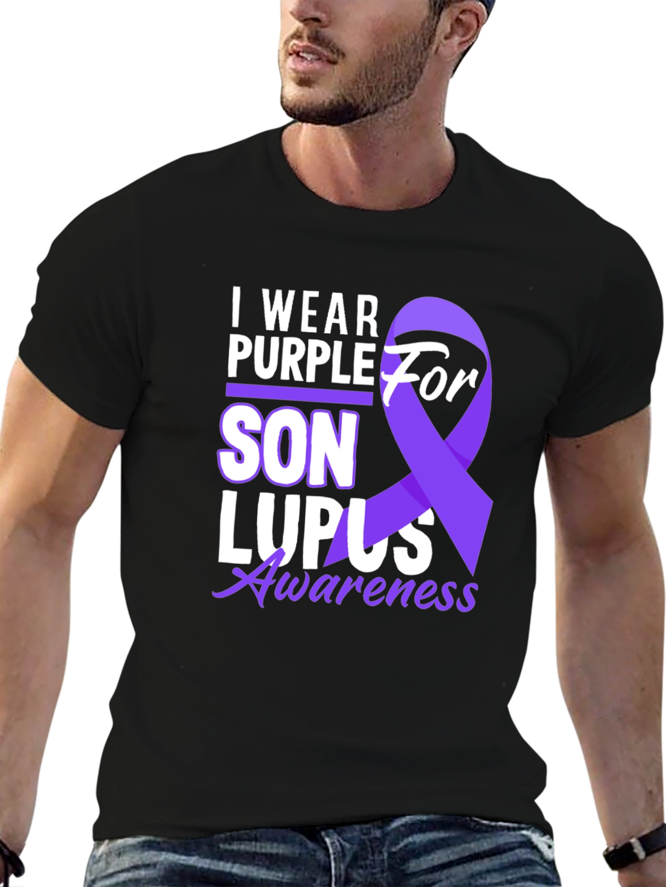 I Wear Purple For Son Lupus Awareness T-Shirt