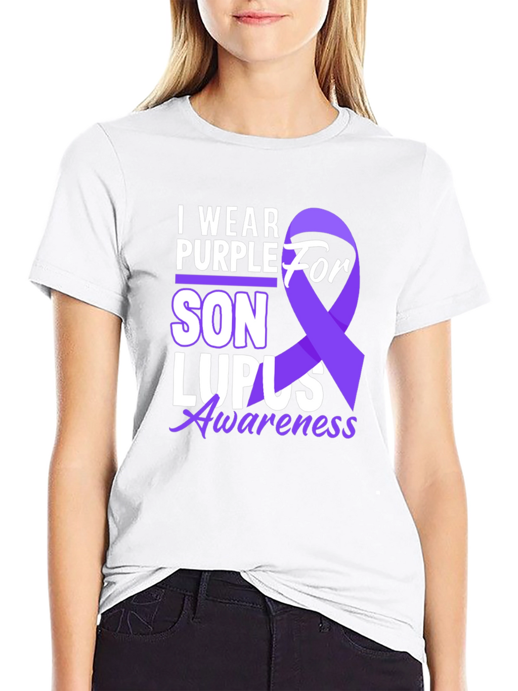 I Wear Purple For Son Lupus Awareness T-Shirt