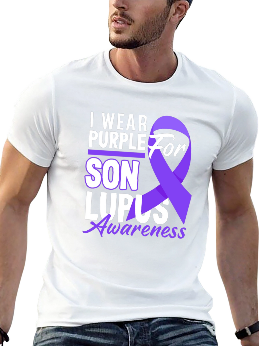 I Wear Purple For Son Lupus Awareness T-Shirt