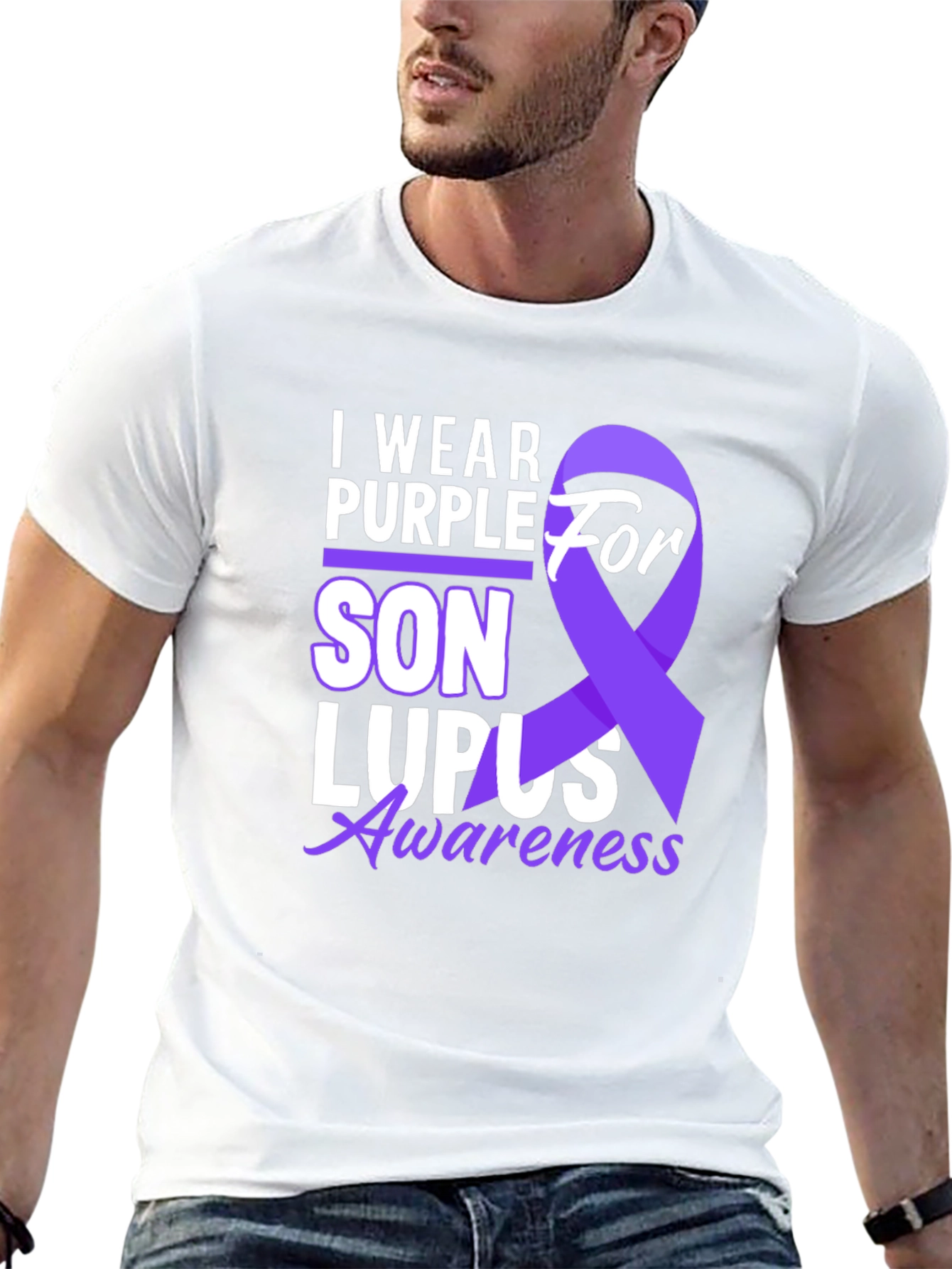 I Wear Purple For Son Lupus Awareness T-Shirt