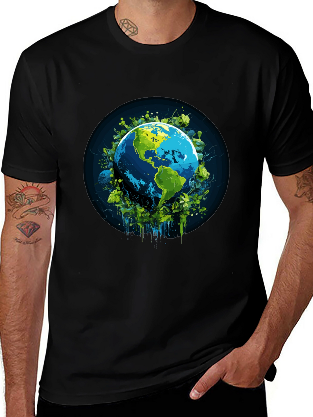 Earth Graphic Black T-Shirt