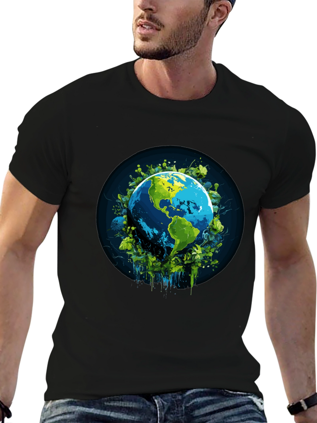 Earth Graphic Black T-Shirt