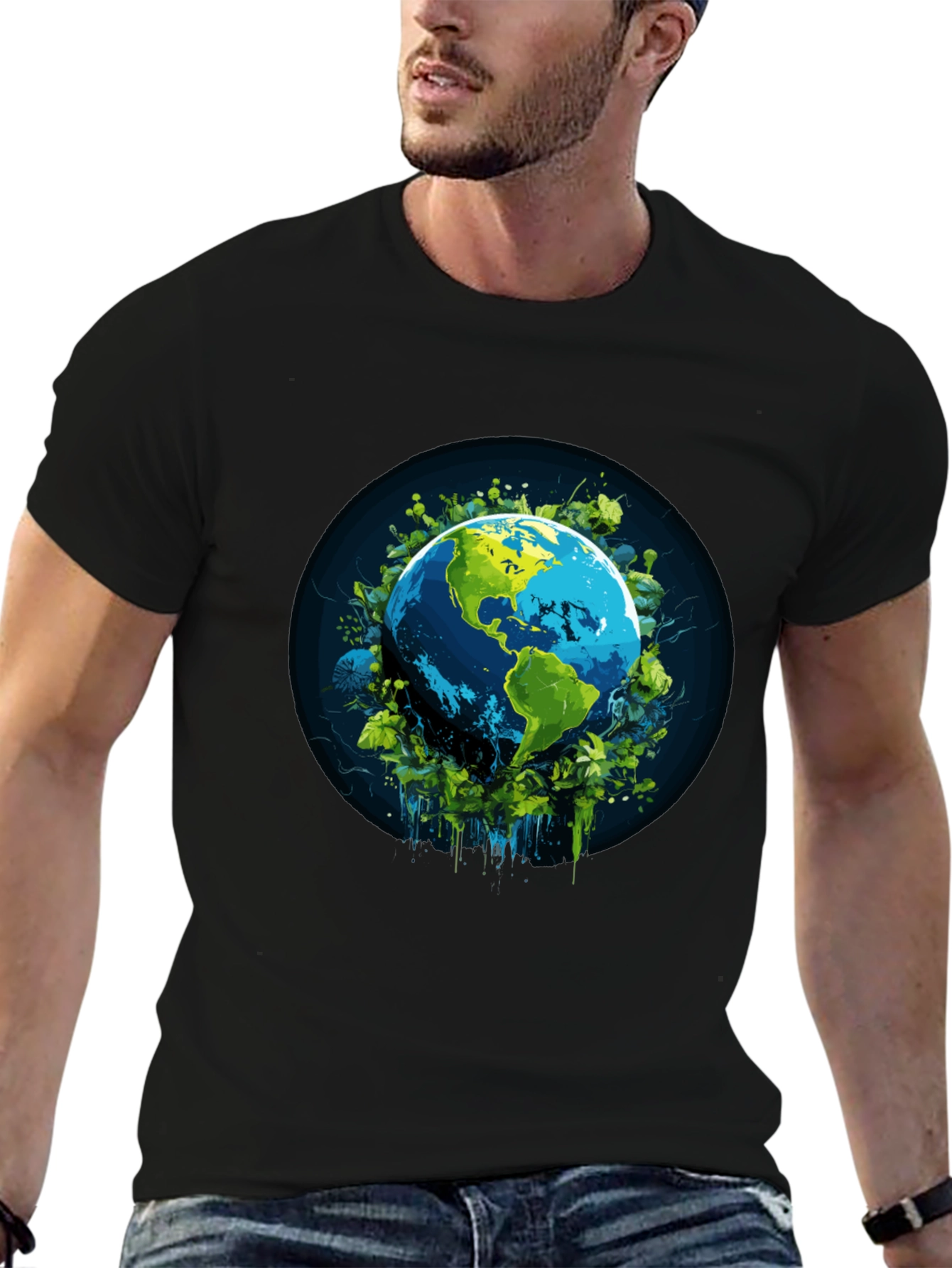 Earth Graphic Black T-Shirt