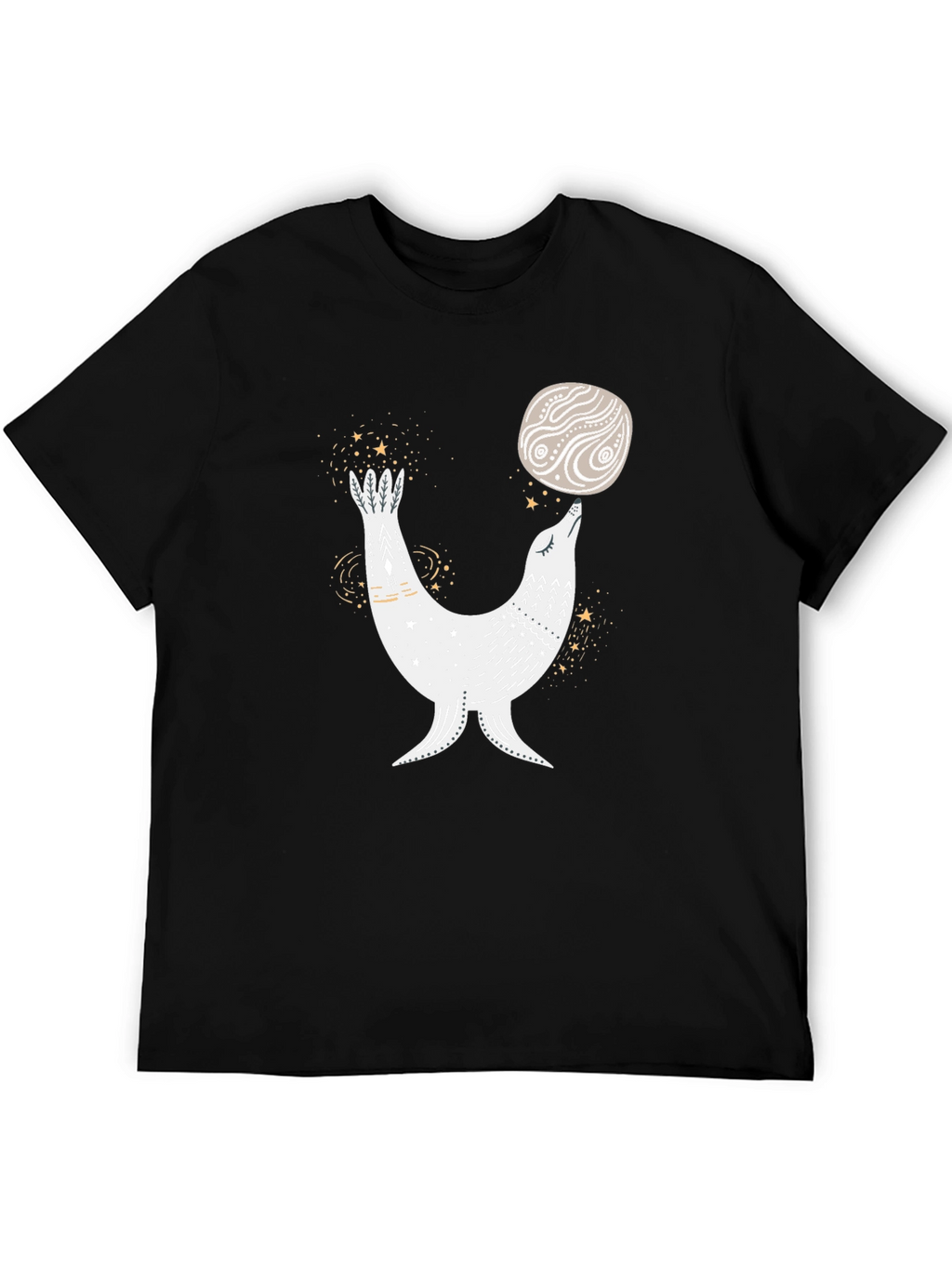 Seal Balancing Ball T-Shirt - Black Graphic Tee